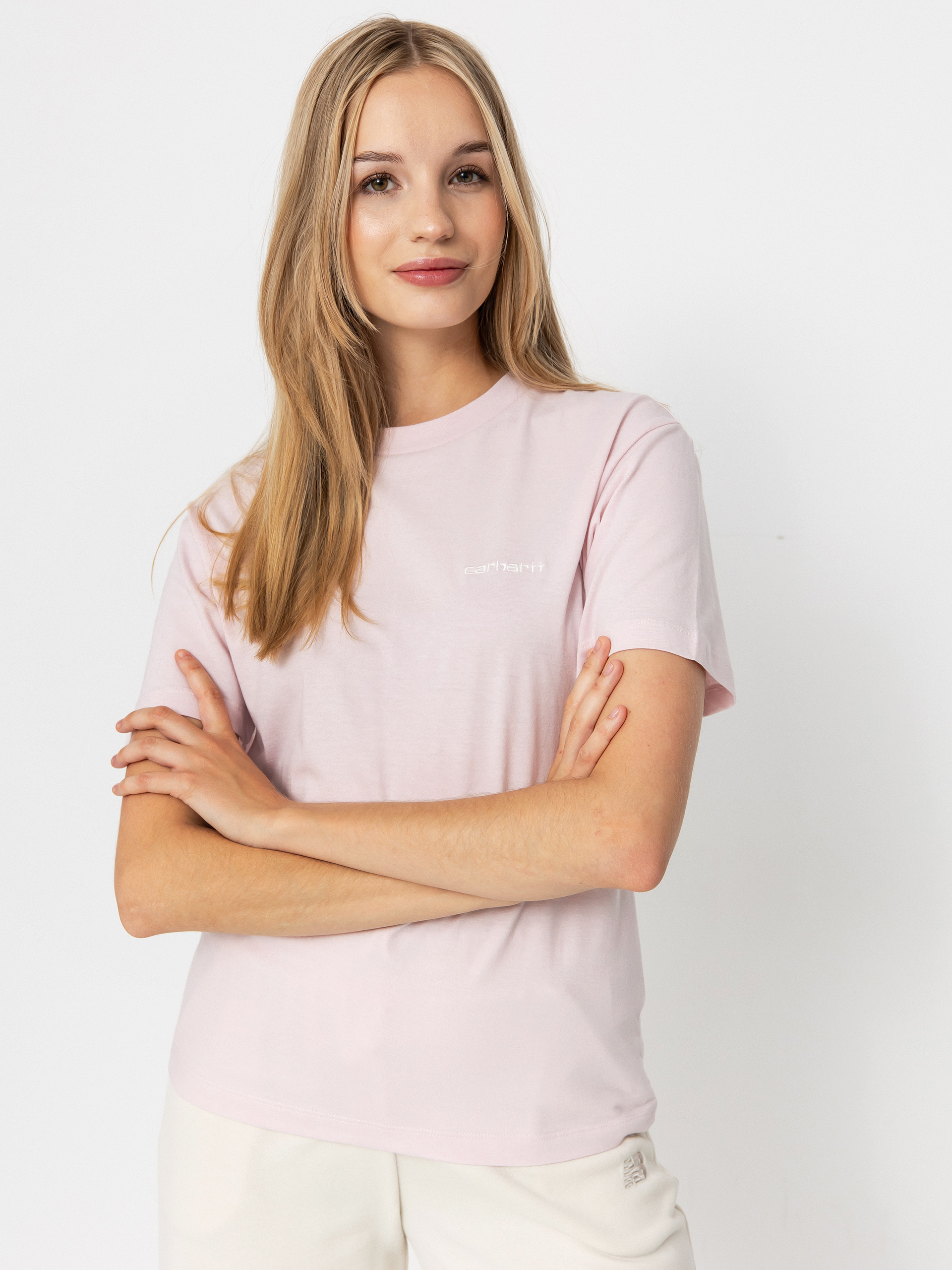 Футболка Carhartt WIP Script Embroidery Wmn (air pink/wax)