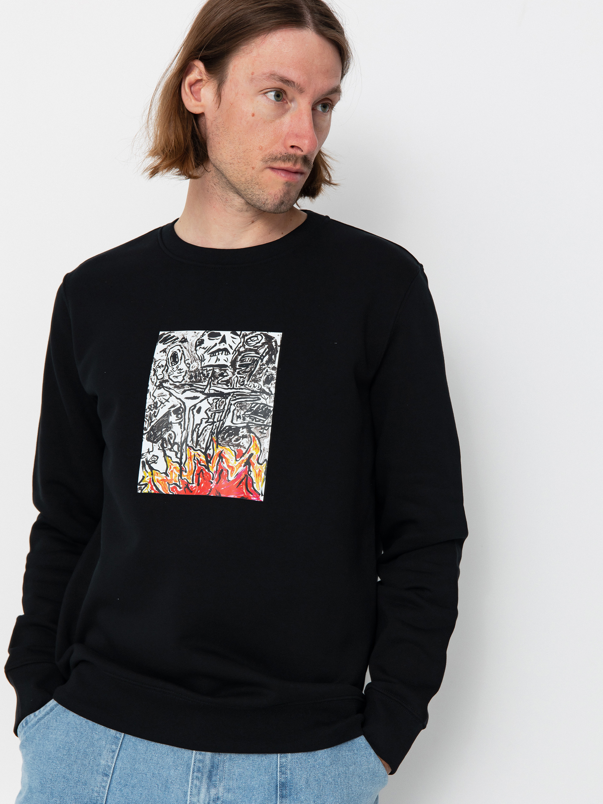 Світшот Poetic Collective Burning Skull (black)