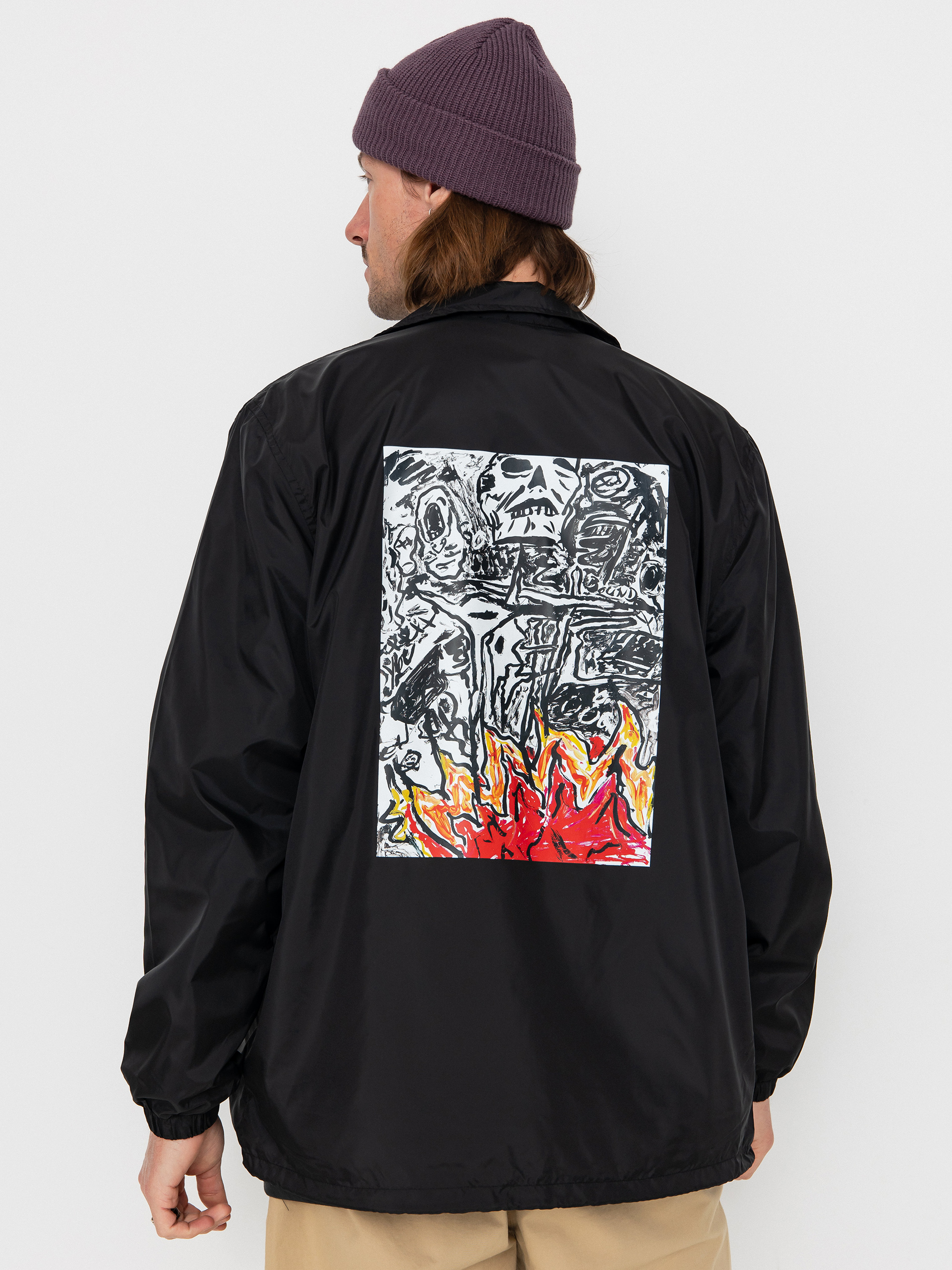 Куртка Poetic Collective Burning Skull Coach (black)