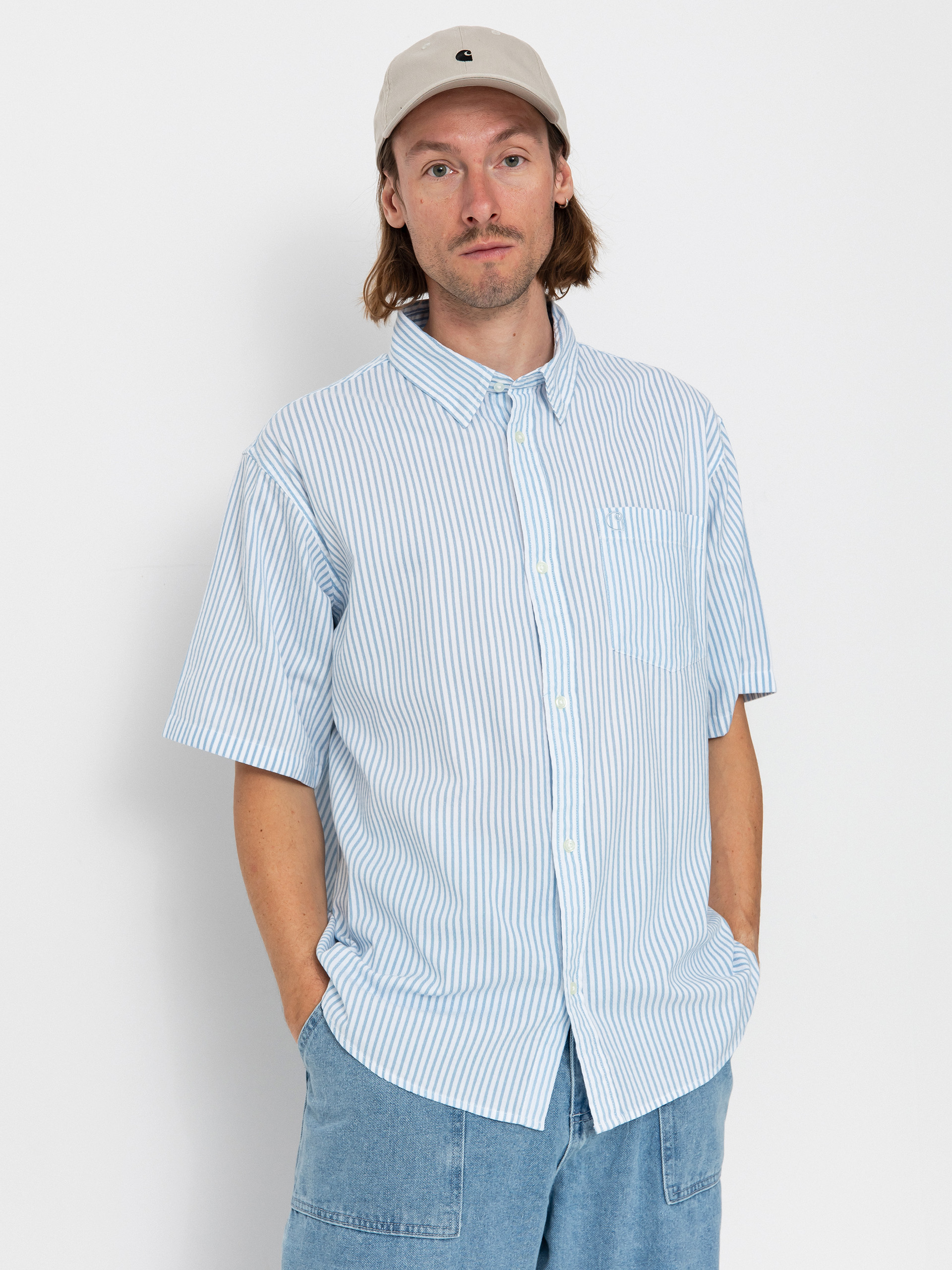 u0421u043eu0440u043eu0447u043au0430 Carhartt WIP Phelps (phelps stripe/bluebird)