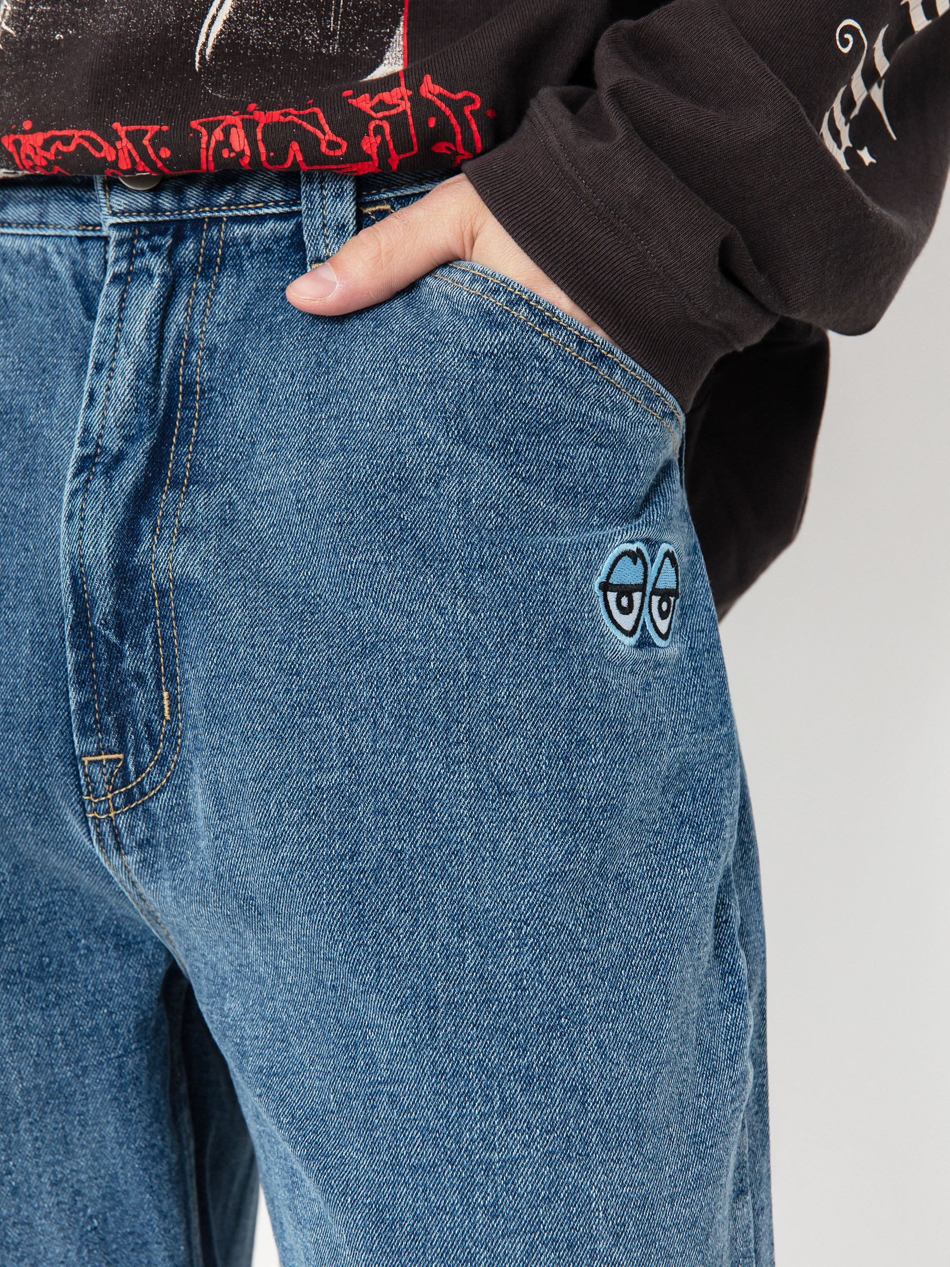 Штани Krooked Eyes Denim Twill Pant (med stone wash)