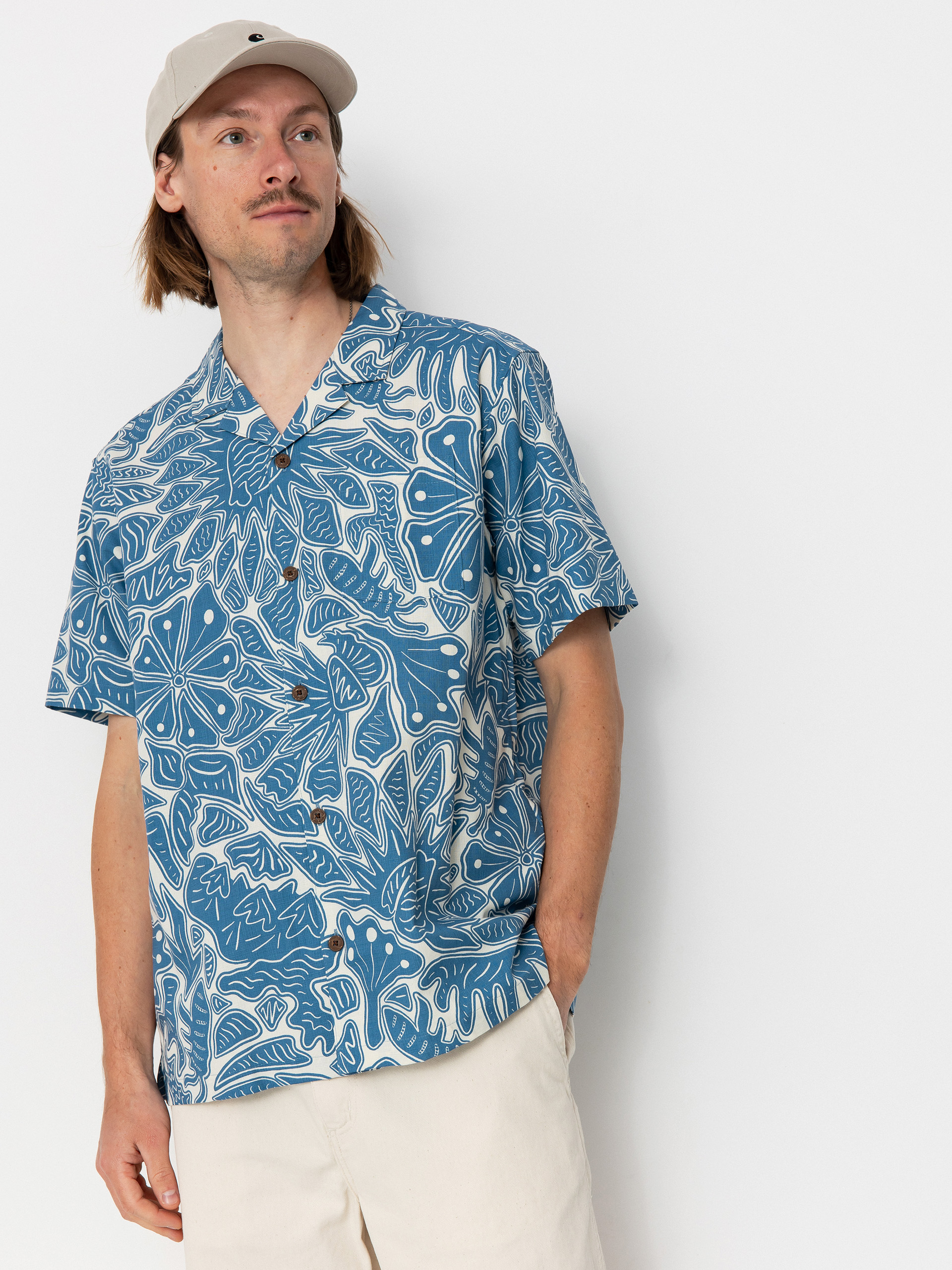 Сорочка Patagonia Tidal Threads Camp (bees and flowers/still blue)