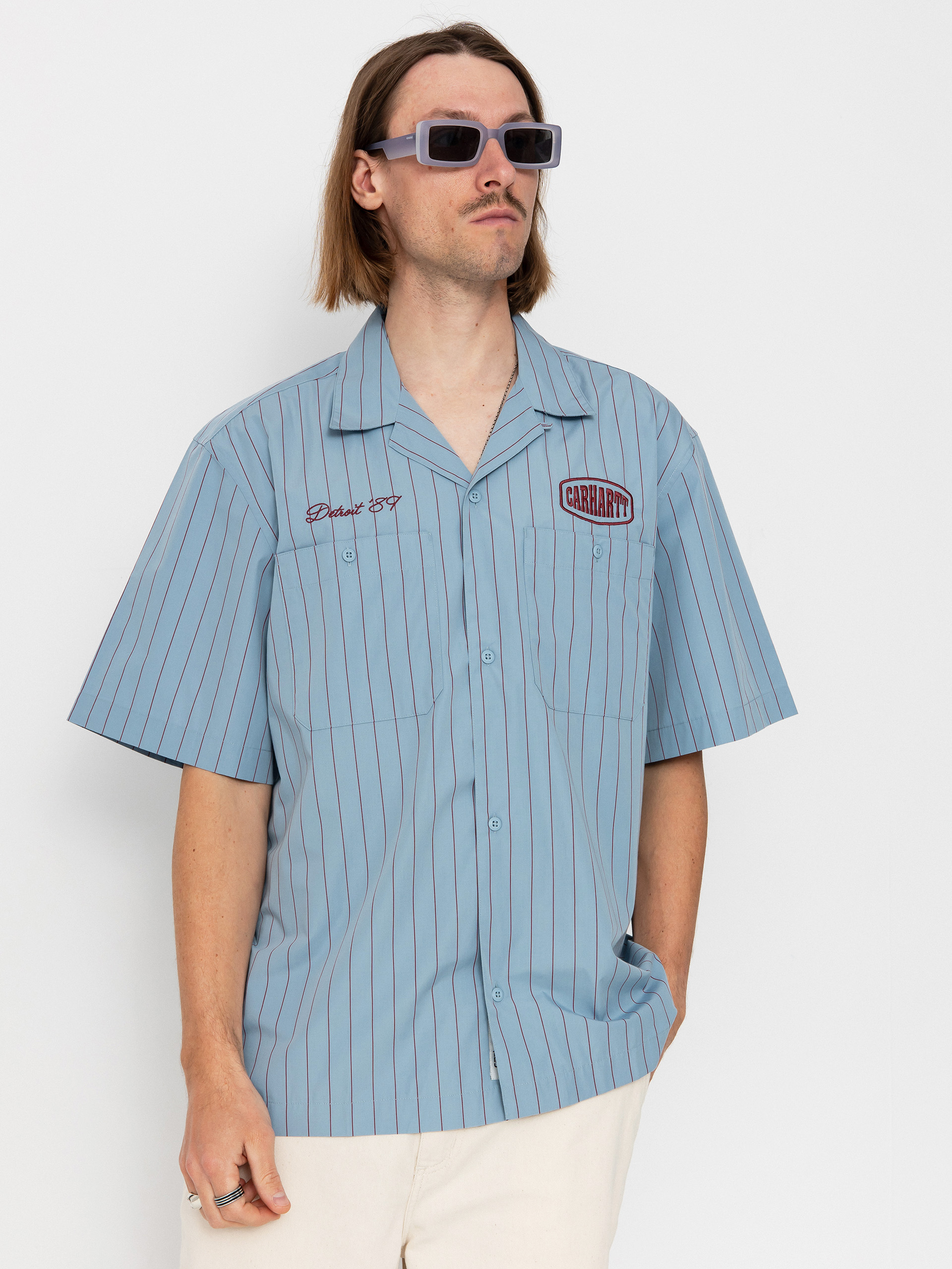Сорочка Carhartt WIP Hendry (seaton stripe/frosted blue/mulberry)