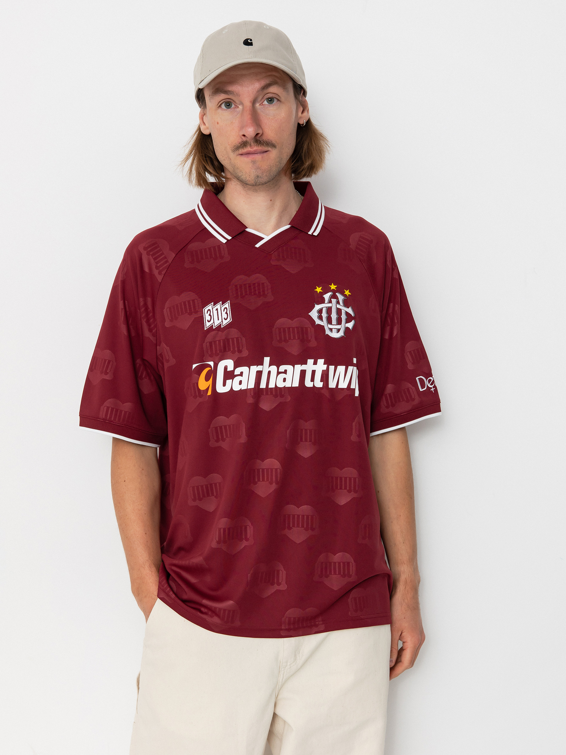 u0424u0443u0442u0431u043eu043bu043au0430 Carhartt WIP Hartts Football (heart train jacquard/mulberry)