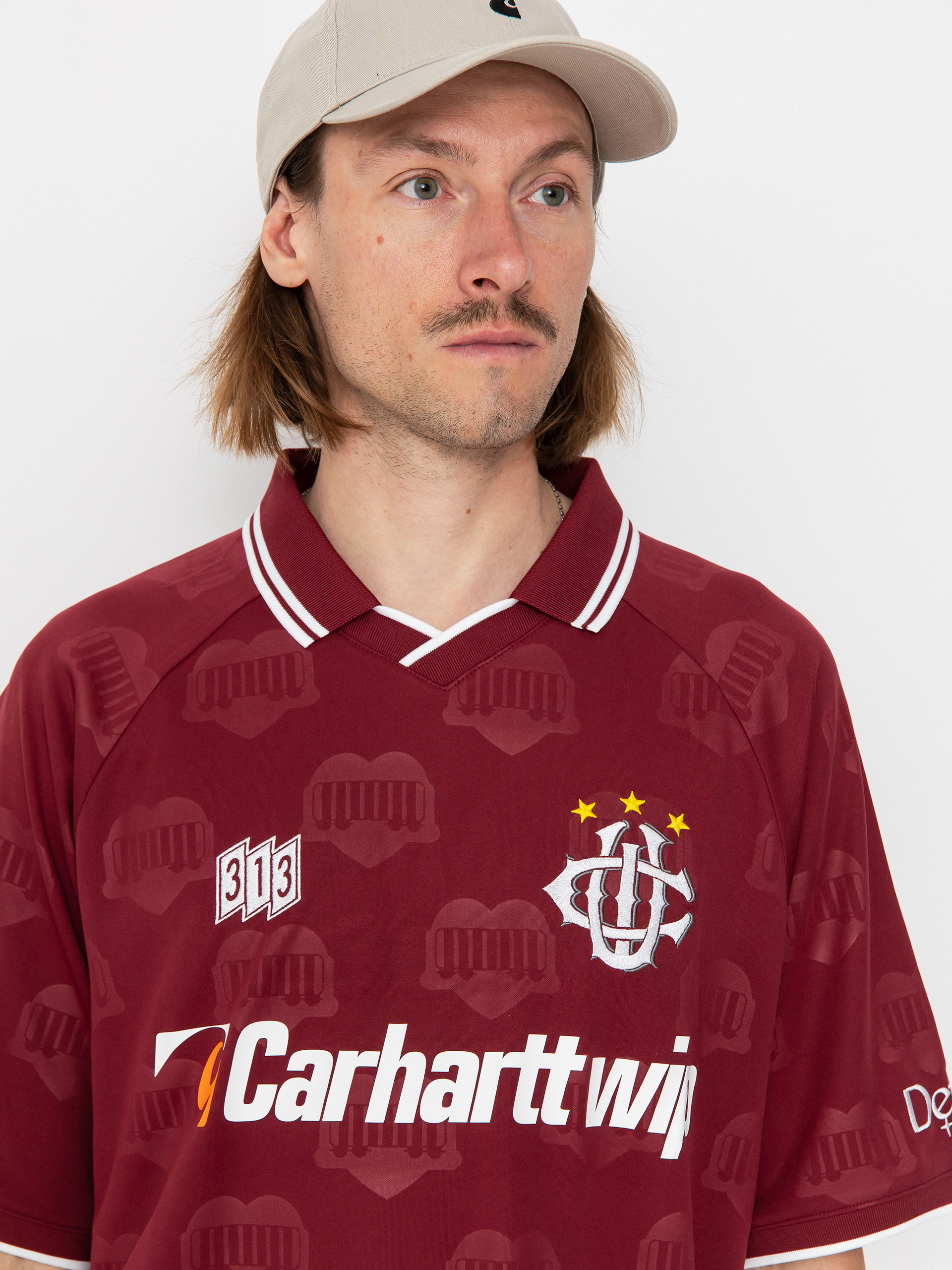 Футболка Carhartt WIP Hartts Football (heart train jacquard/mulberry)