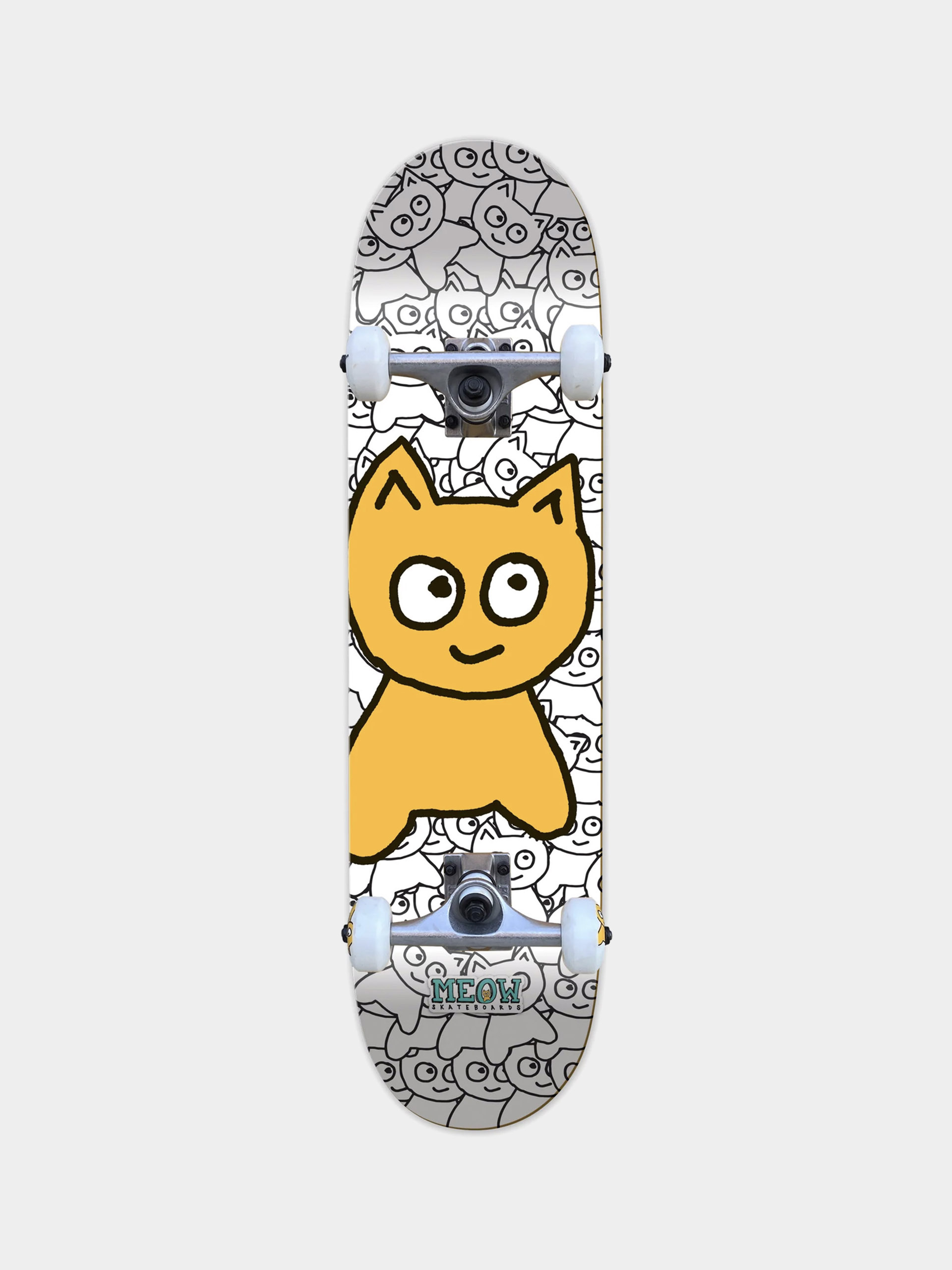 Скейтборд Meow Skateboards Big Cat Sticker Pile (white)