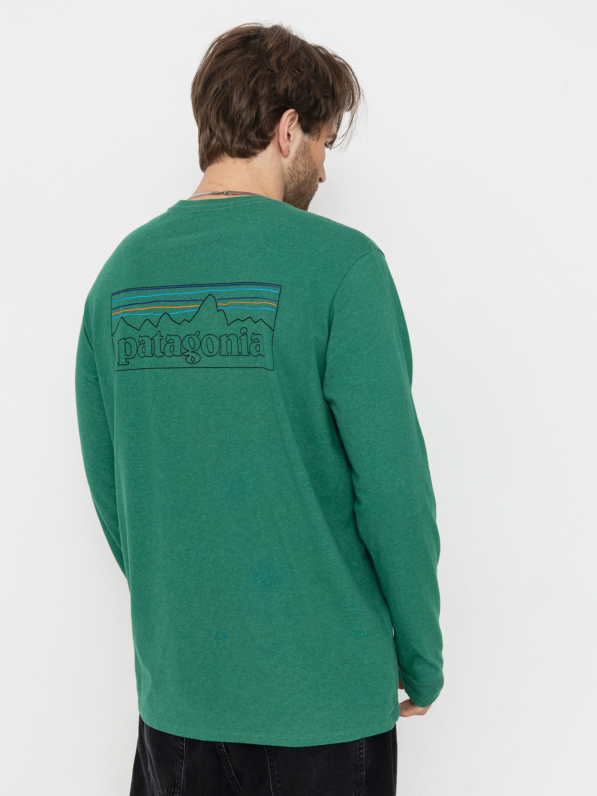 Лонгслів Patagonia P 6 Logo Responsibili (p-6 outline/heartleaf green)