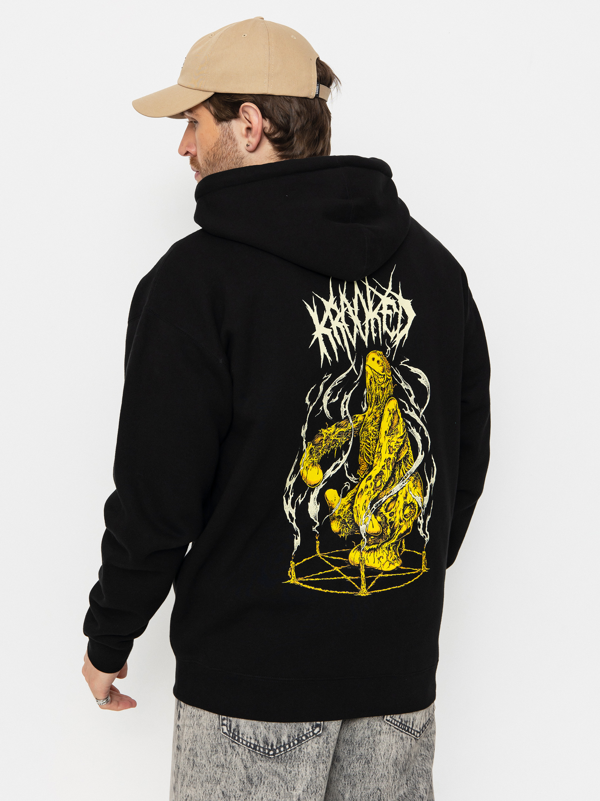 Худі Krooked Necroshmoo ZHD (black/cream yellow & orange prints)