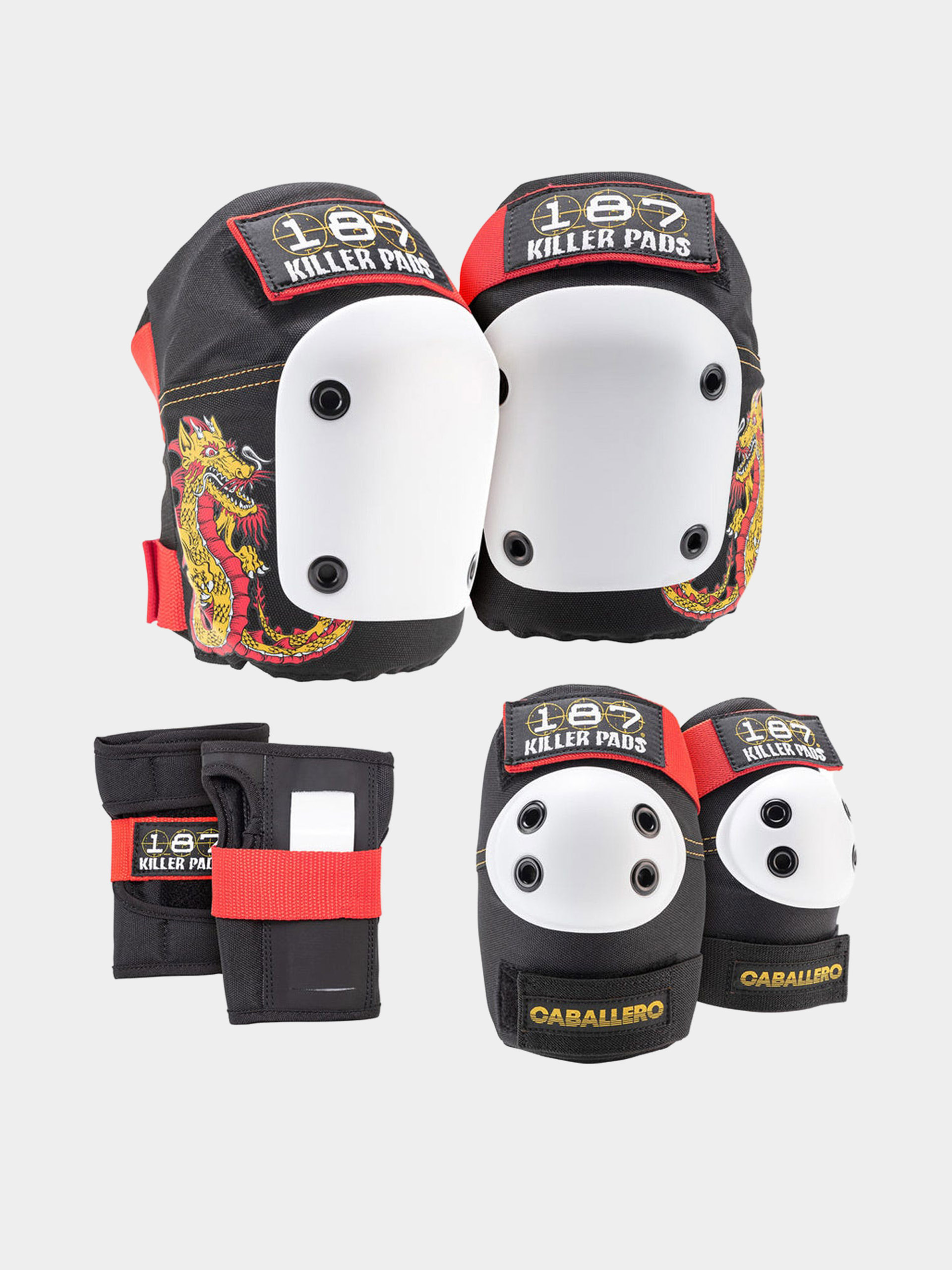 Захист 187 Killer Pads Jr Six Pack Set Caballero JR (black/red/gold)