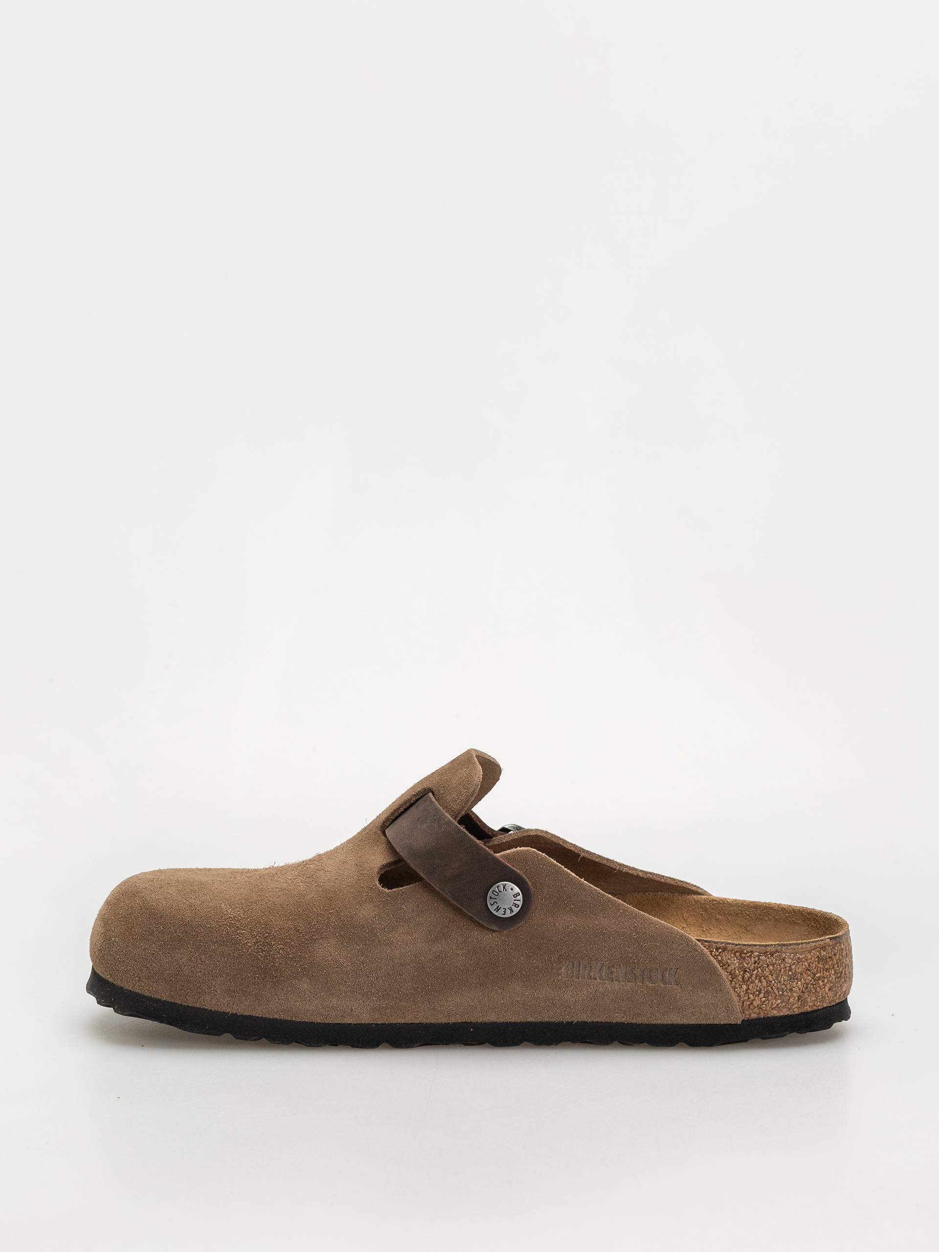 Шльопанці Birkenstock Boston Suede & Oiled Leather Regular (dark tea)
