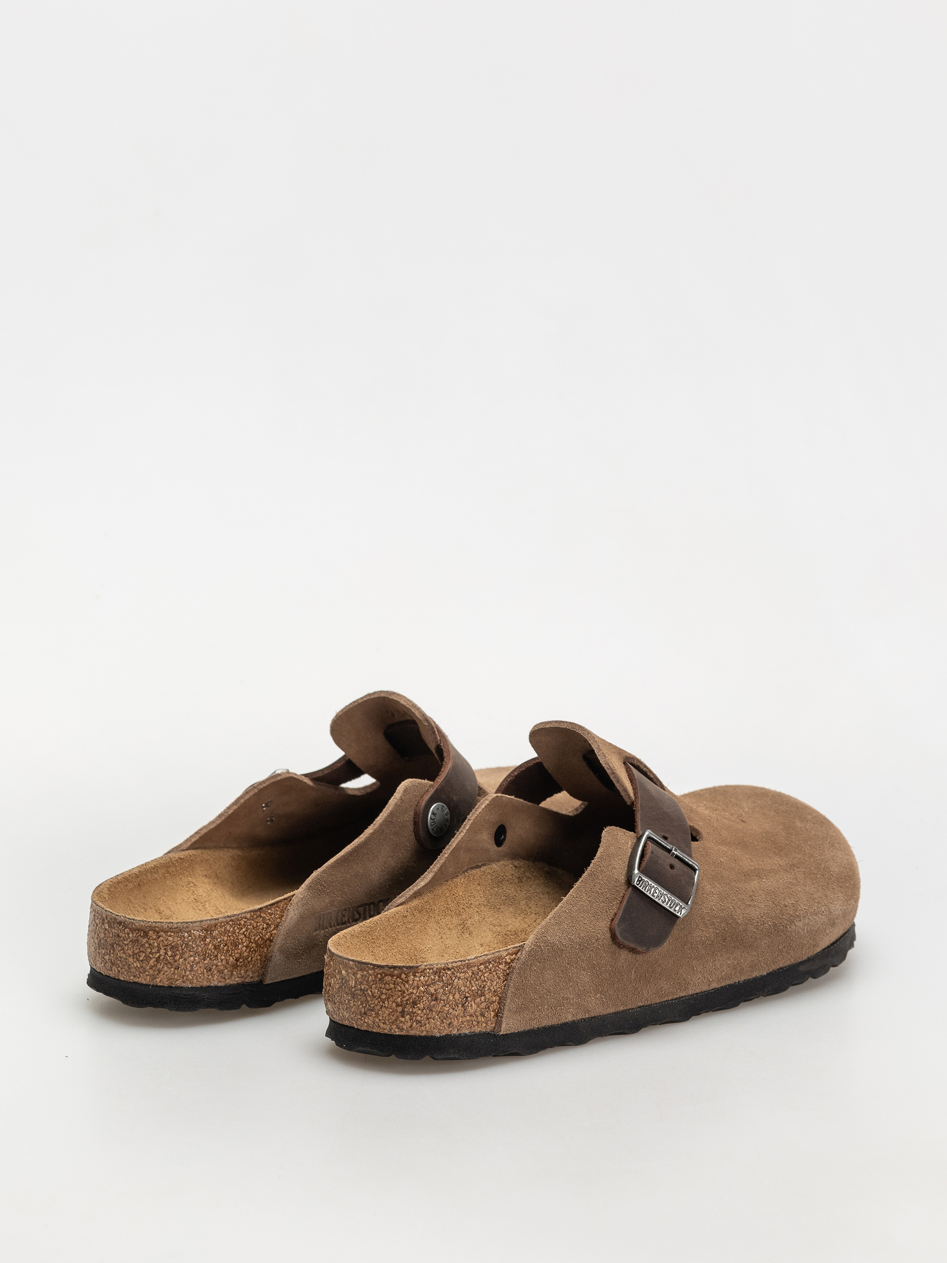 Шльопанці Birkenstock Boston Suede & Oiled Leather Regular (dark tea)