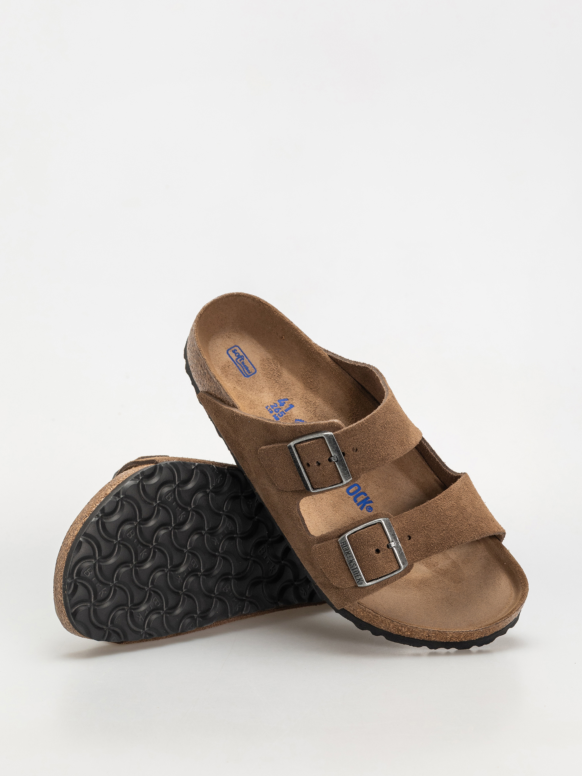 Шльопанці Birkenstock Arizona Suede Leather Regular (dark tea)