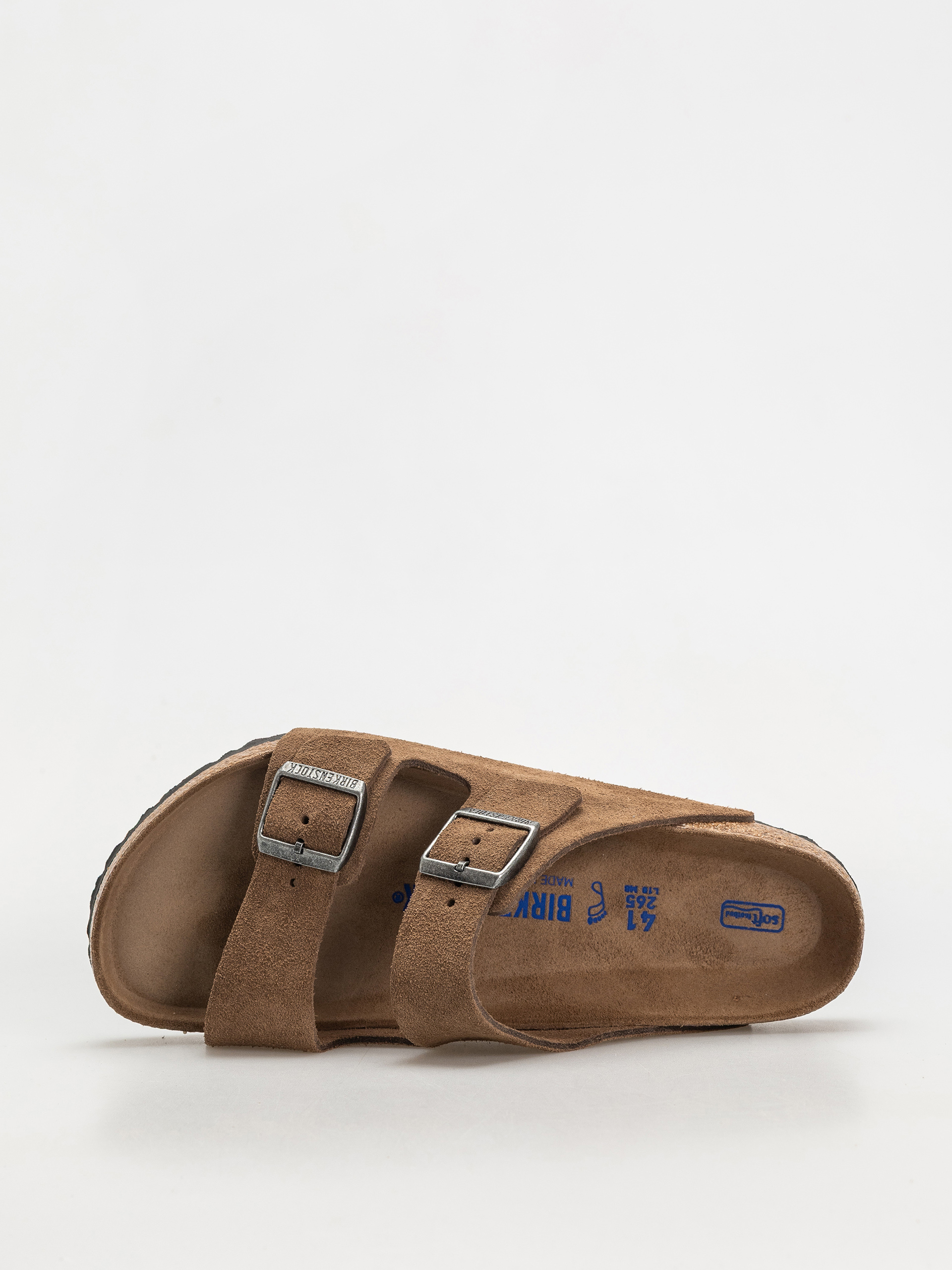 Шльопанці Birkenstock Arizona Suede Leather Regular (dark tea)