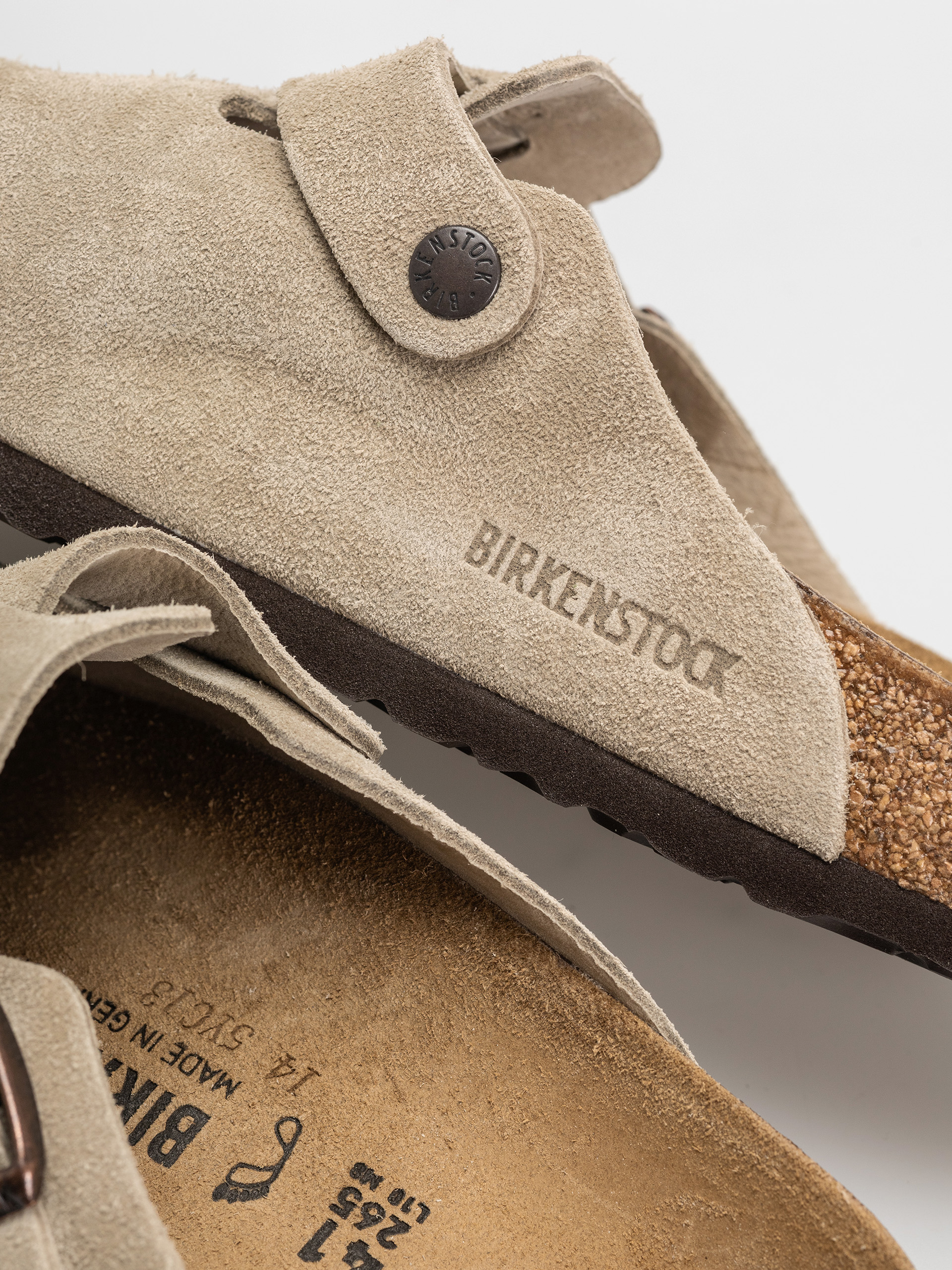 Шльопанці Birkenstock Boston Suede Leather Regular (taupe)