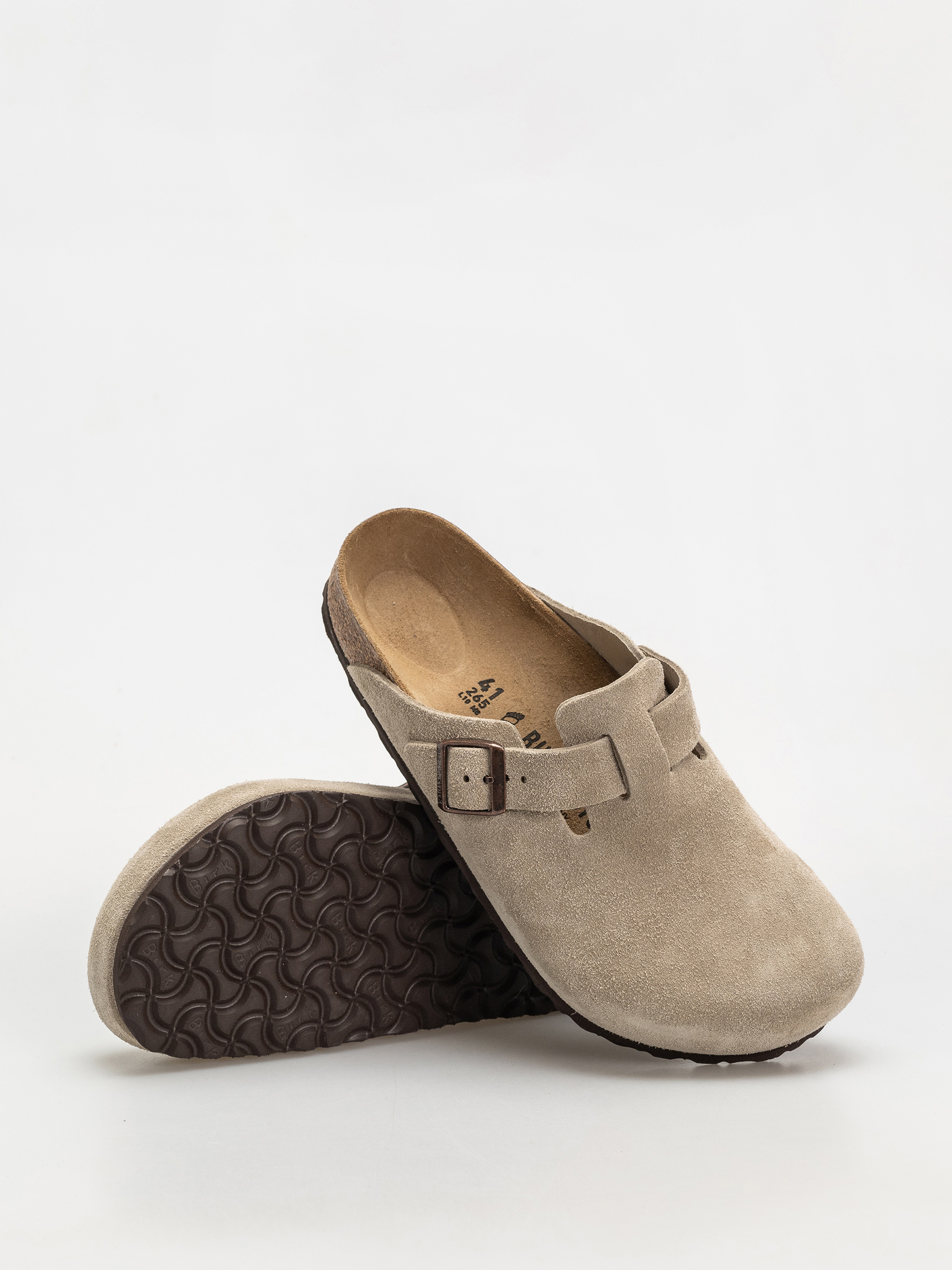 Шльопанці Birkenstock Boston Suede Leather Regular (taupe)