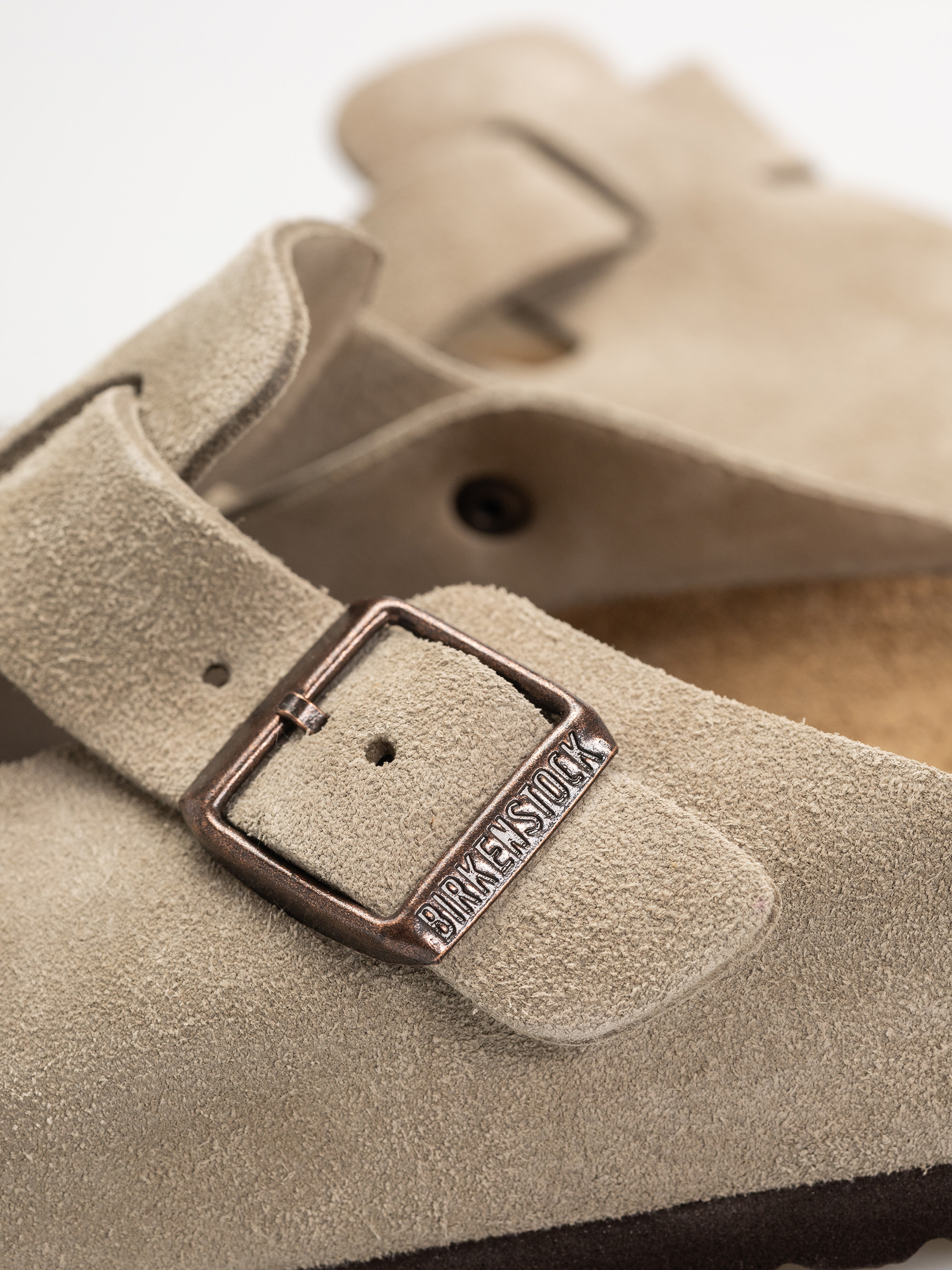 Шльопанці Birkenstock Boston Suede Leather Regular (taupe)