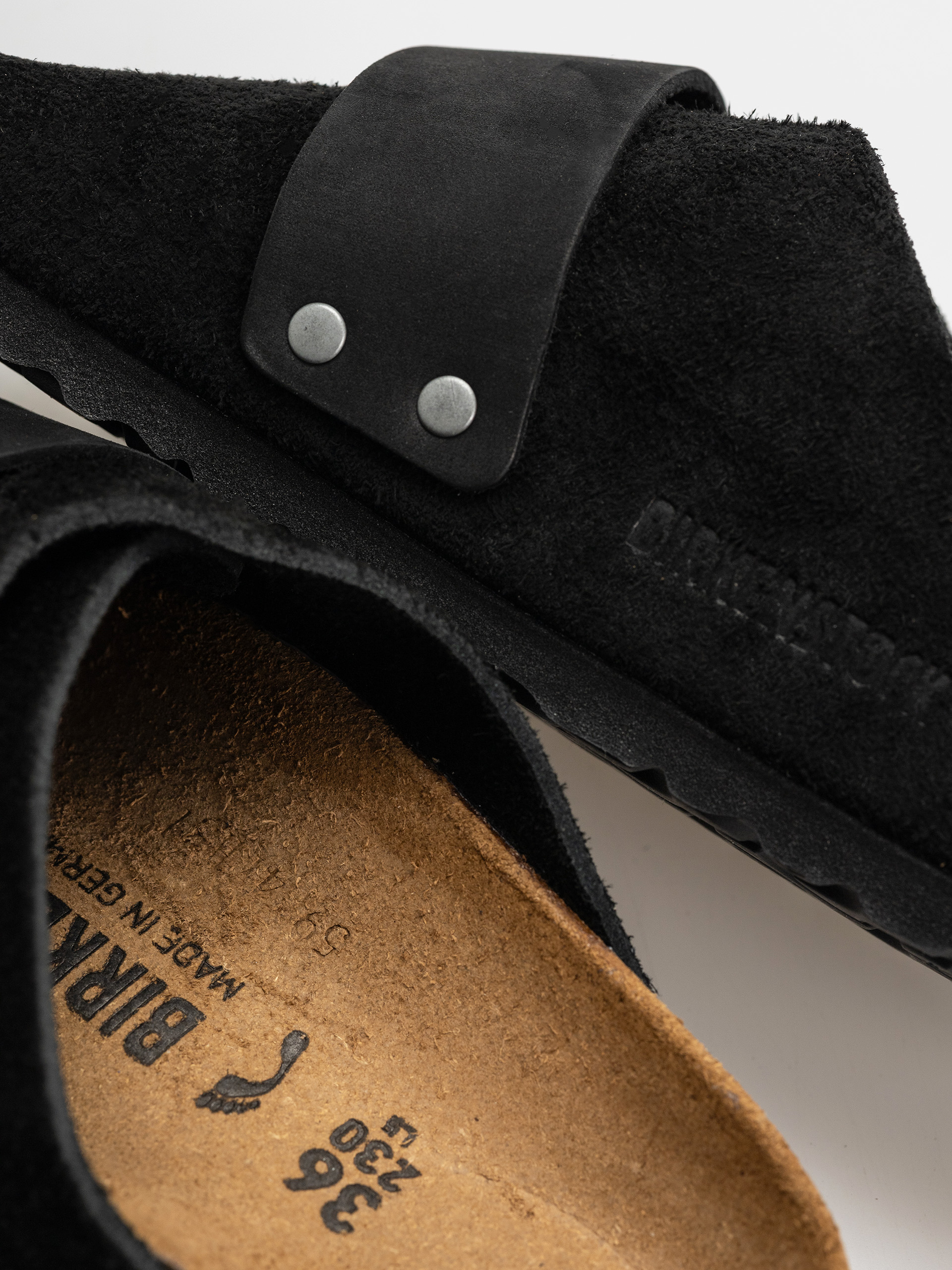 Шльопанці Birkenstock Kyoto Nubuck Suede Leather Narrow Wmn (black)