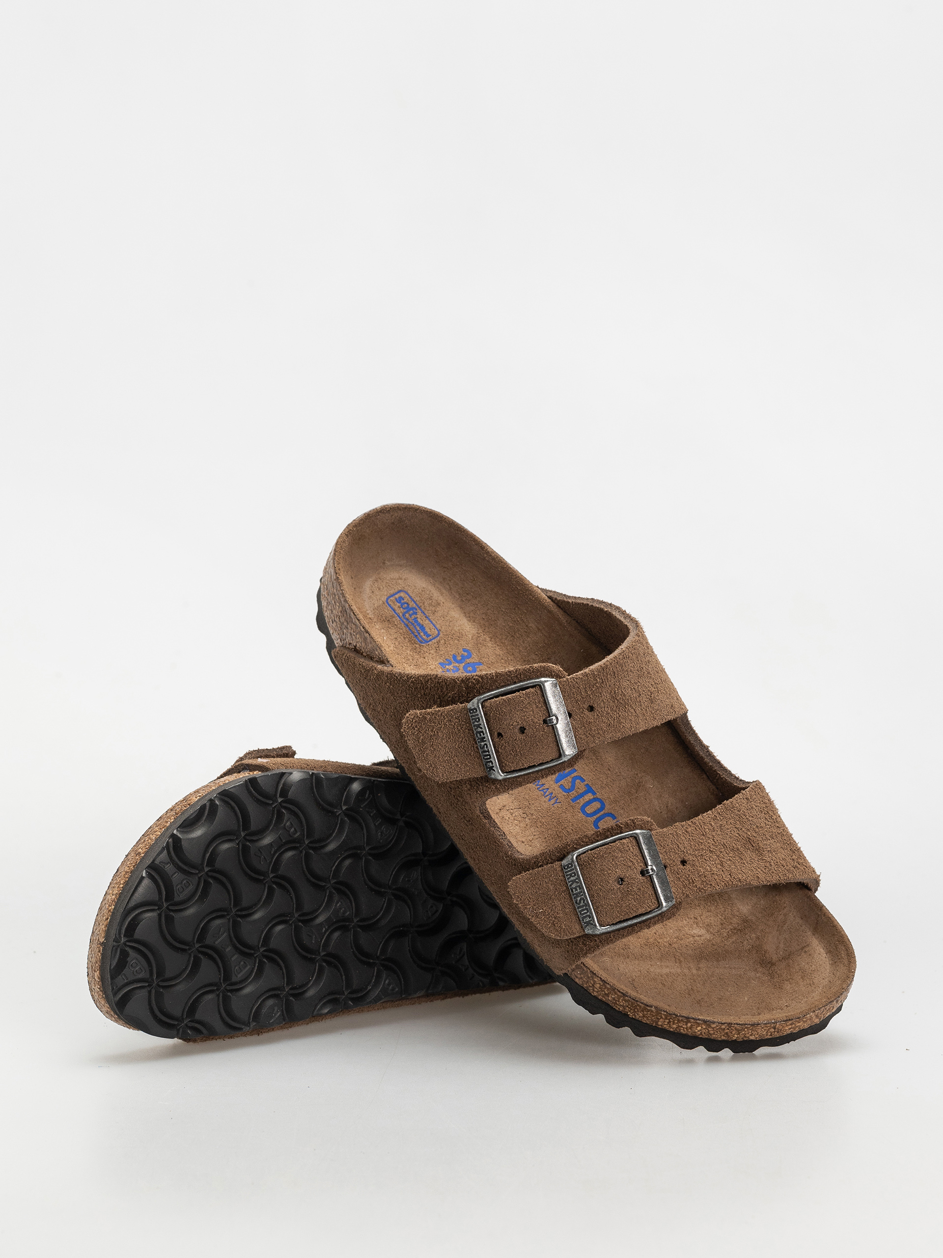 Шльопанці Birkenstock Arizona Suede Leather Narrow Wmn (dark tea)
