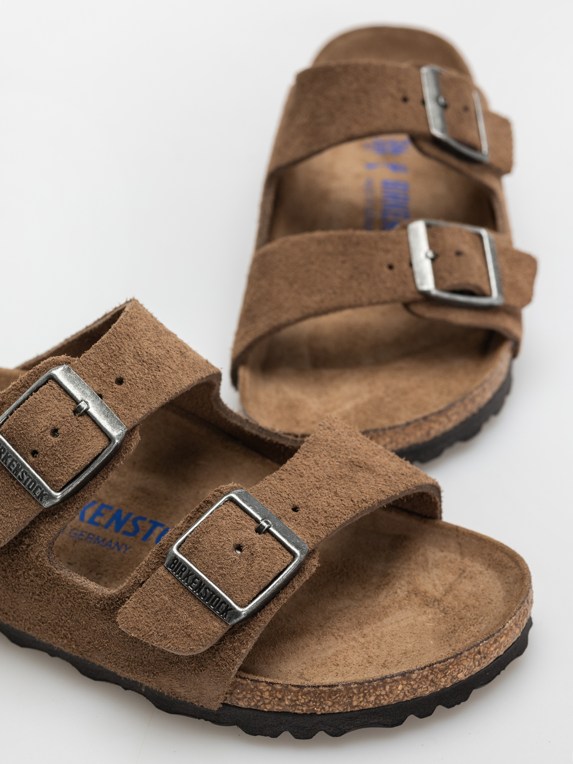 Шльопанці Birkenstock Arizona Suede Leather Narrow Wmn (dark tea)