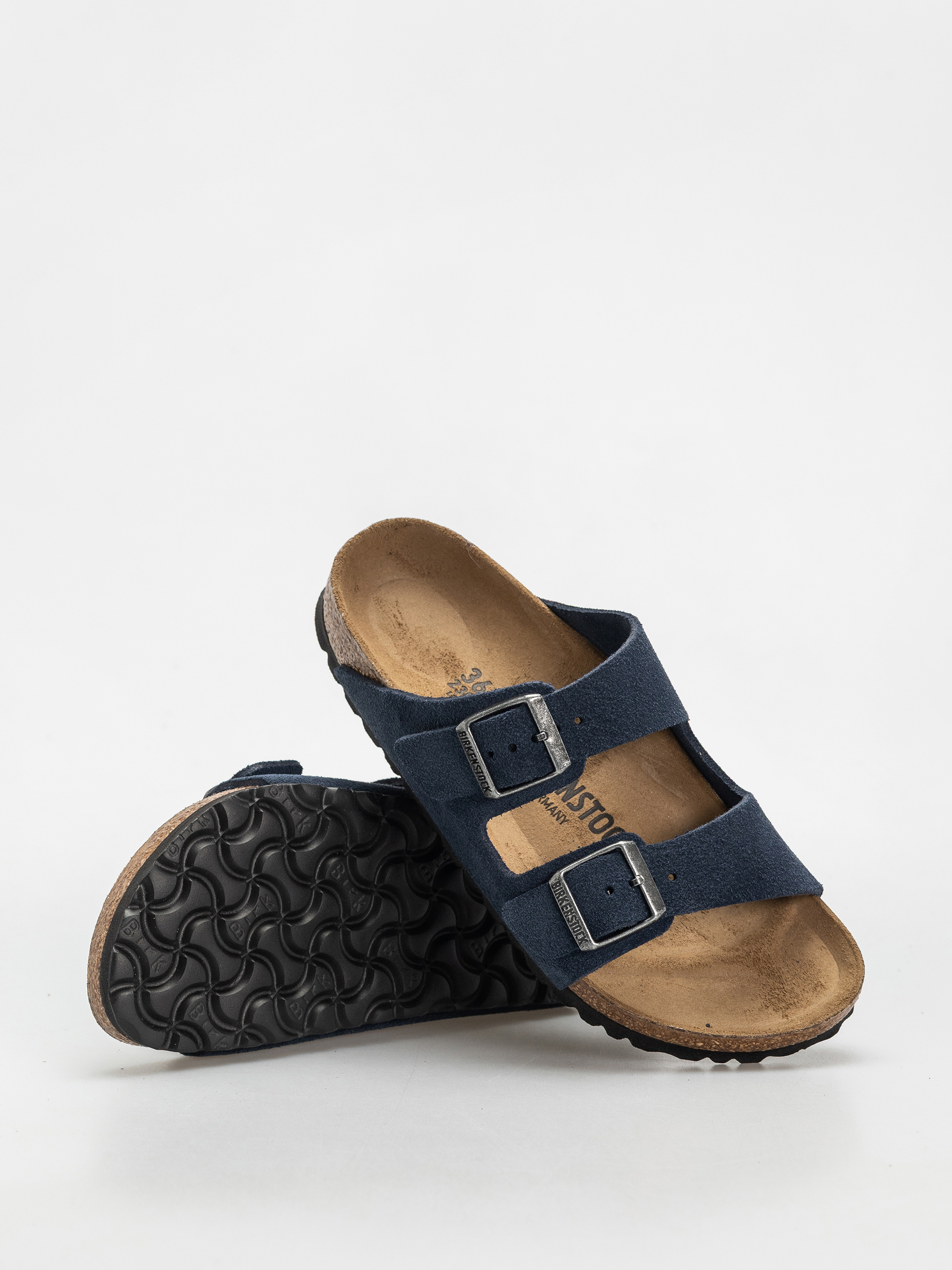 Шльопанці Birkenstock Arizona Suede Leather Narrow Wmn (new navy)