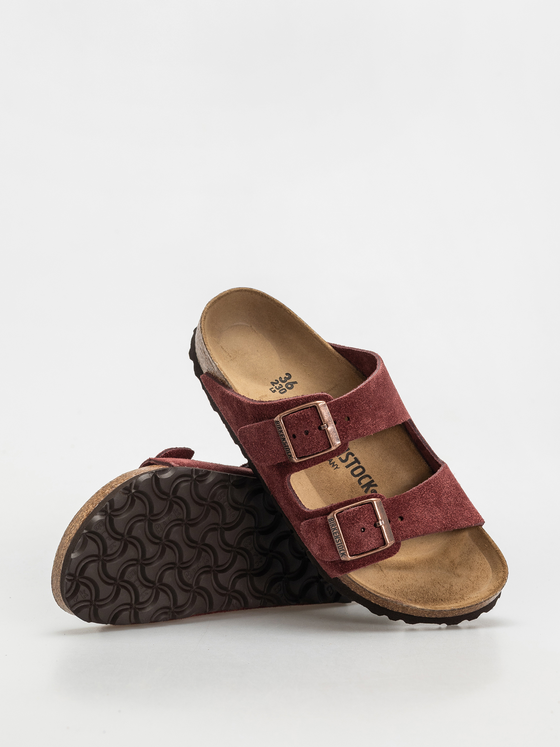 Шльопанці Birkenstock Arizona Suede Leather Narrow Wmn (zinfandel)