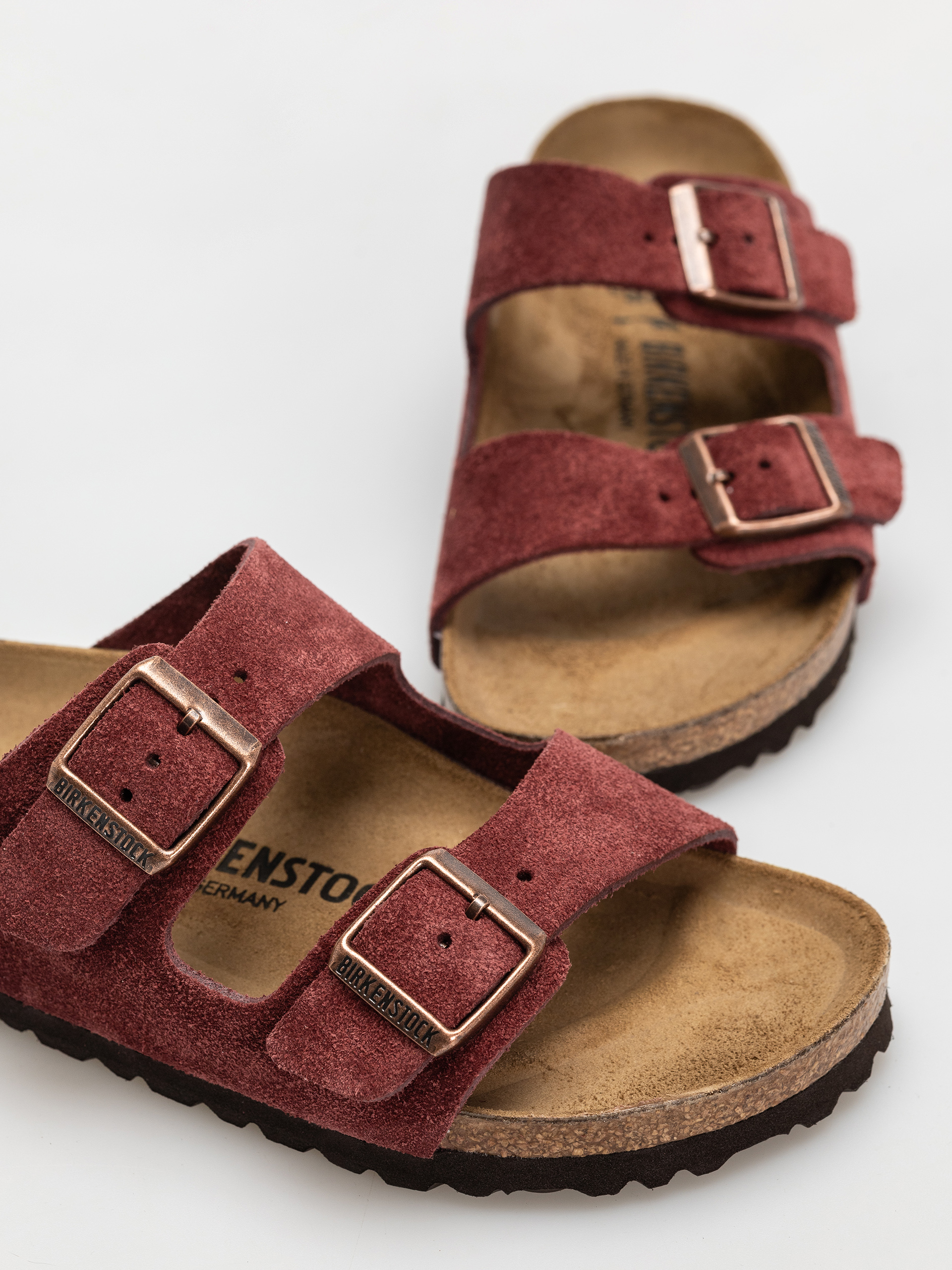 Шльопанці Birkenstock Arizona Suede Leather Narrow Wmn (zinfandel)