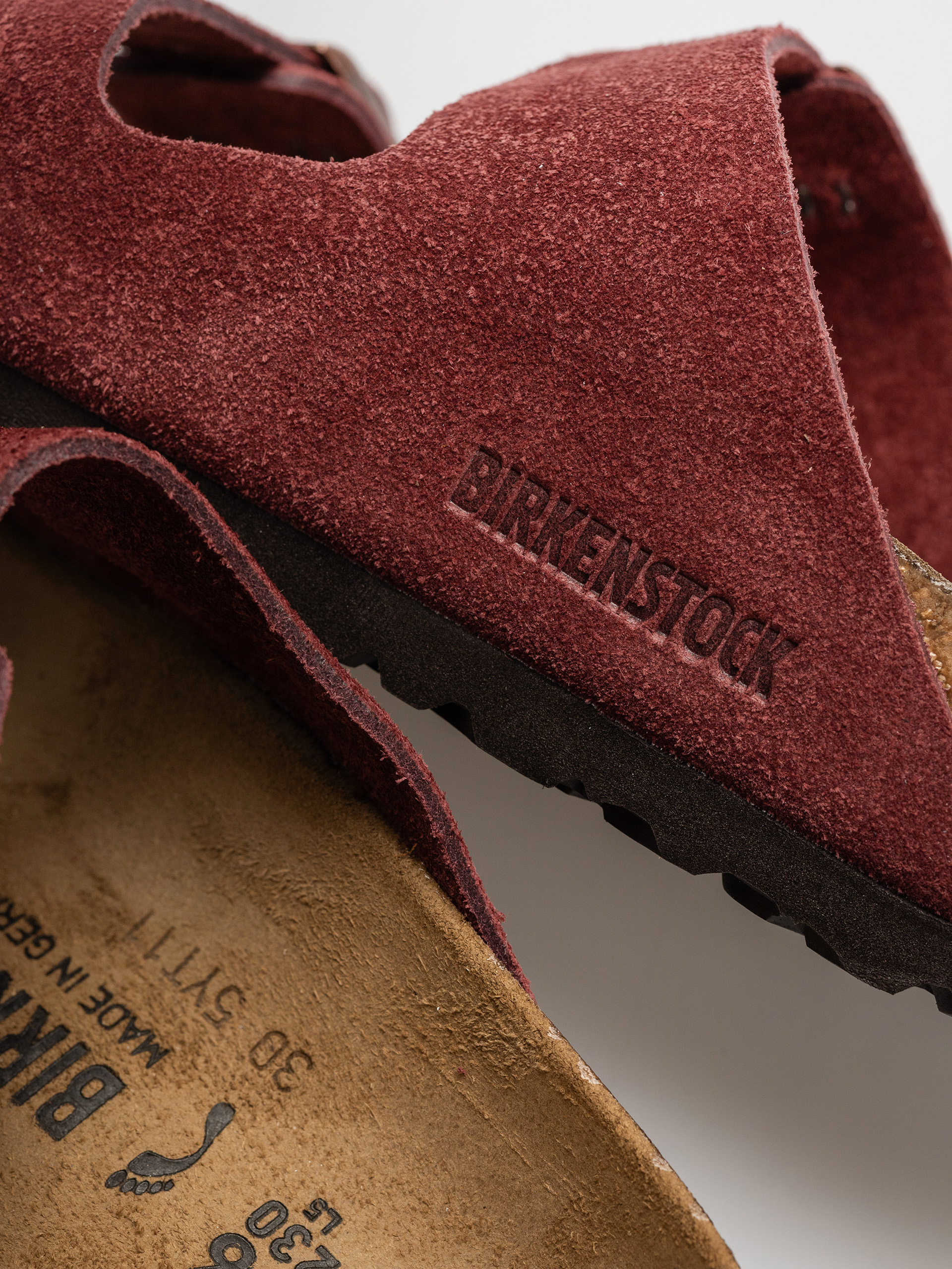 Шльопанці Birkenstock Arizona Suede Leather Narrow Wmn (zinfandel)
