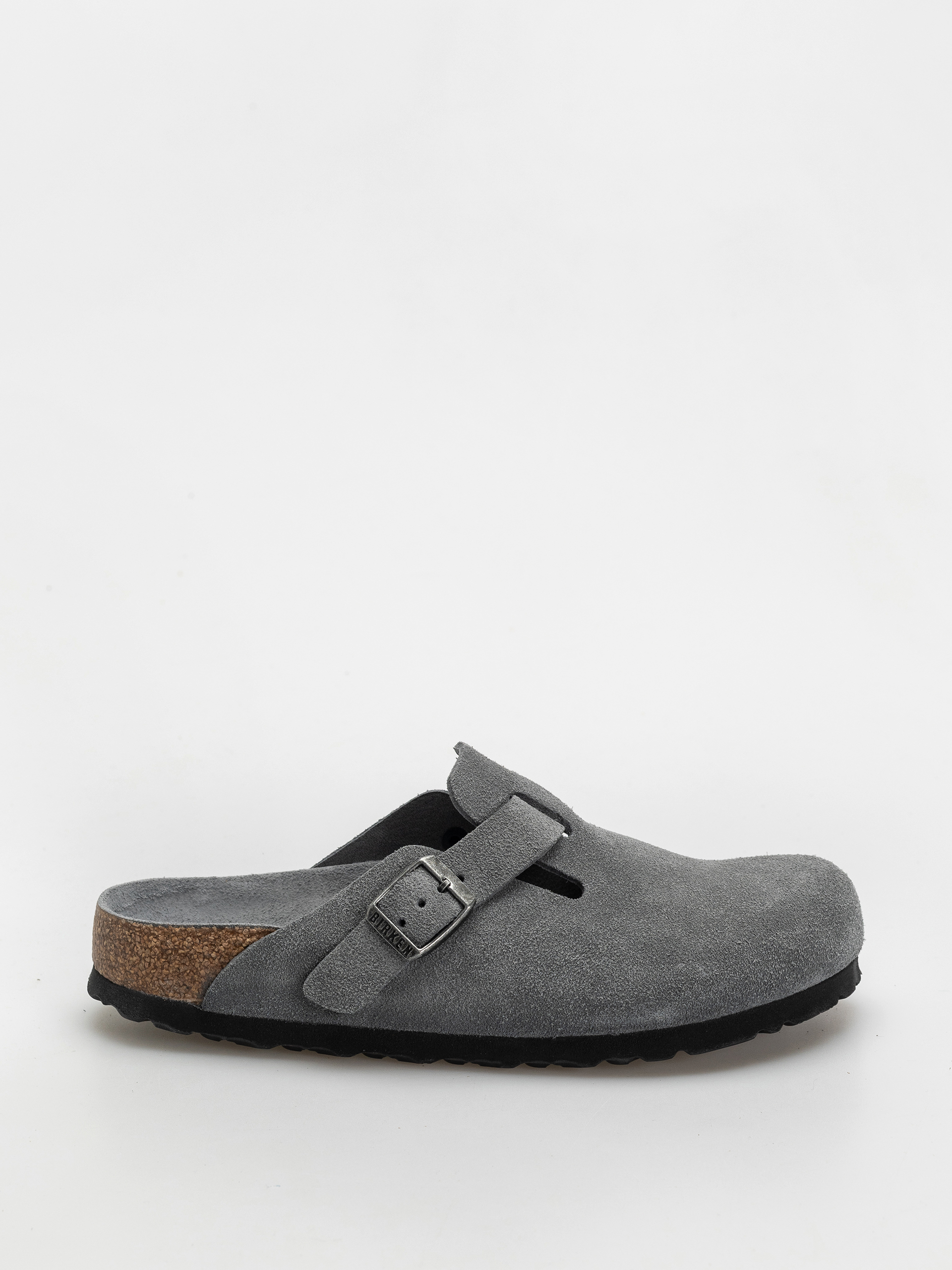 Шльопанці Birkenstock Boston SFB Suede Leather Narrow Wmn (basalt gray)