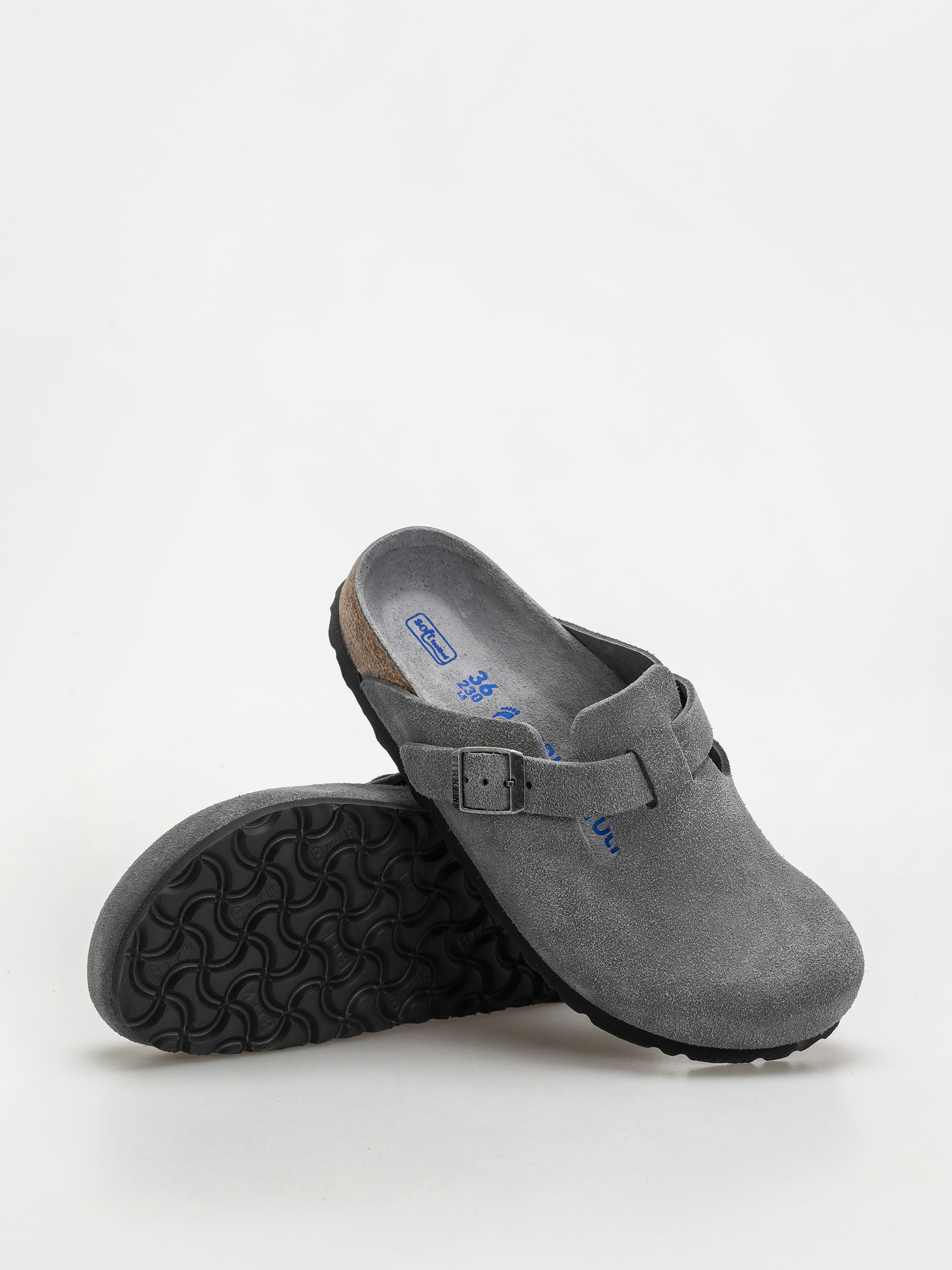 Шльопанці Birkenstock Boston SFB Suede Leather Narrow Wmn (basalt gray)