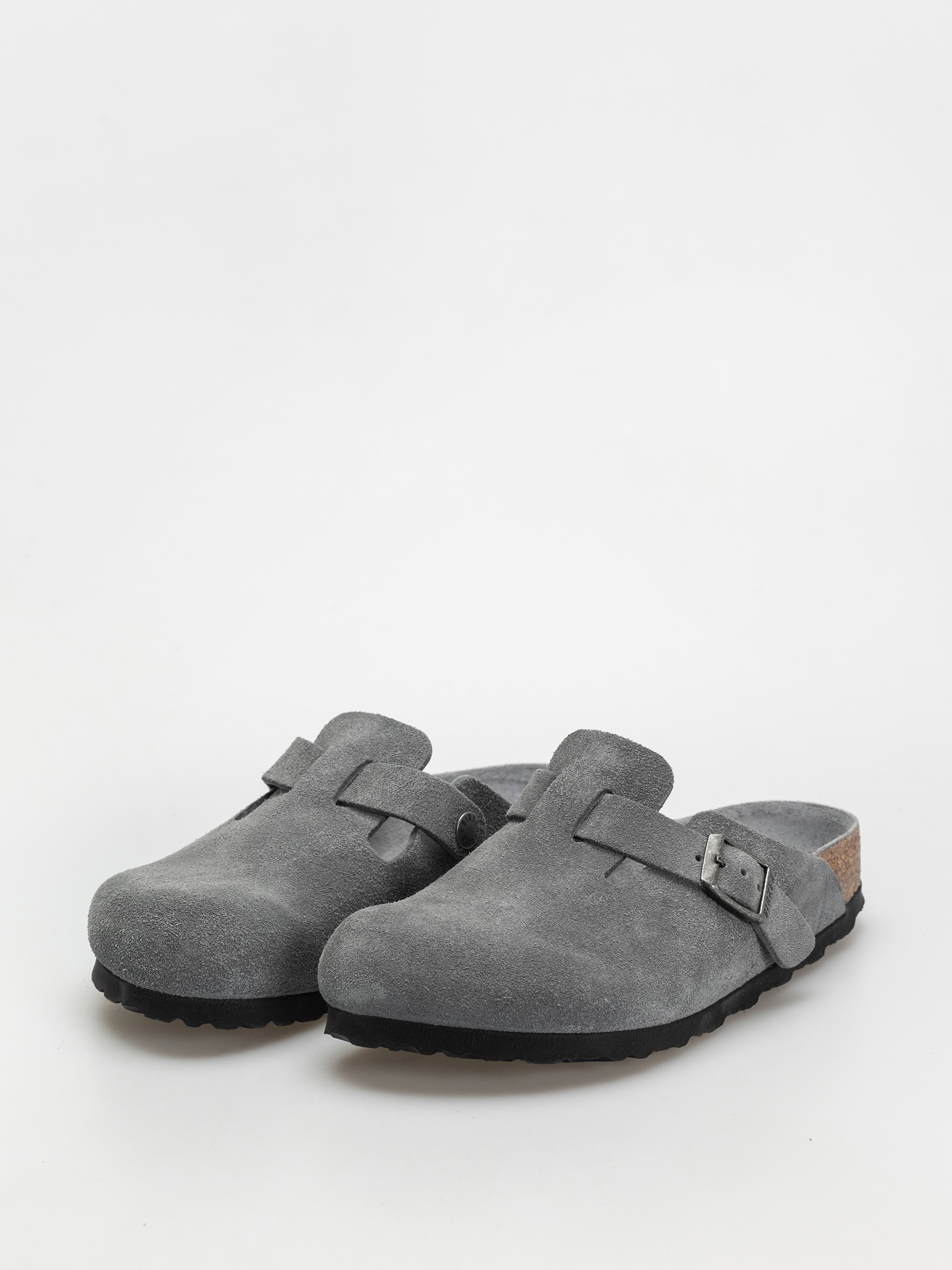 Шльопанці Birkenstock Boston SFB Suede Leather Narrow Wmn (basalt gray)