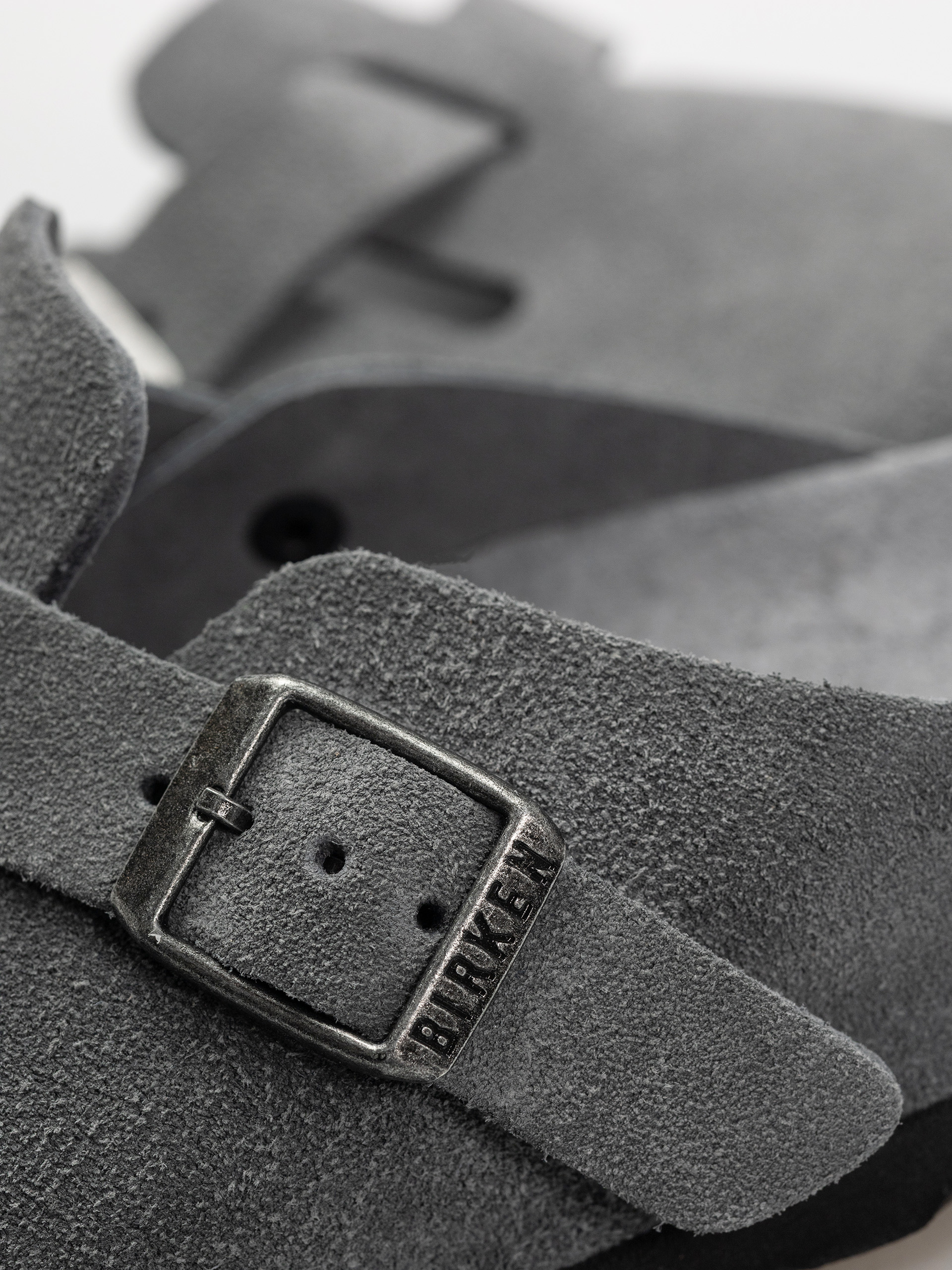 Шльопанці Birkenstock Boston SFB Suede Leather Narrow Wmn (basalt gray)