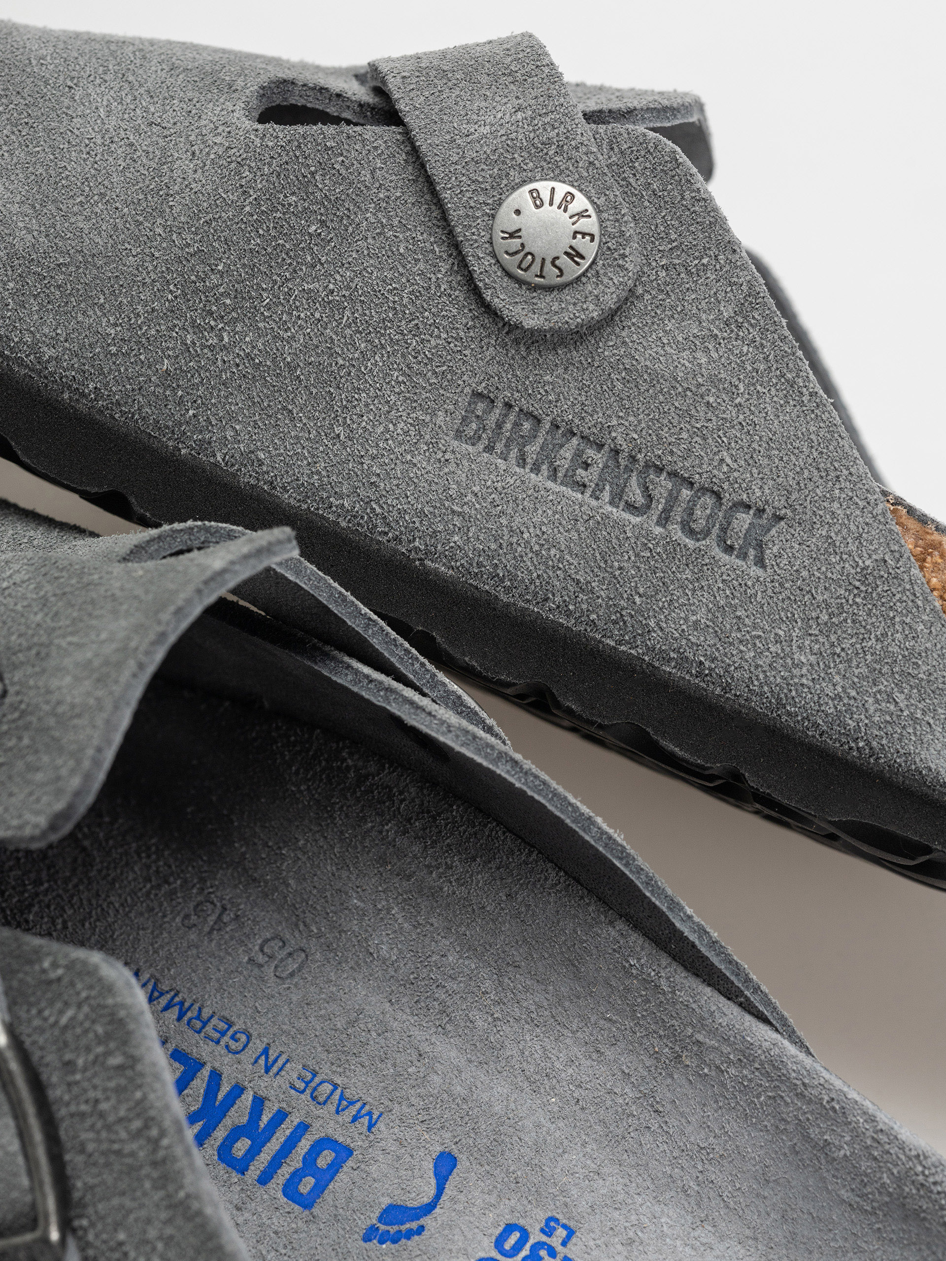 Шльопанці Birkenstock Boston SFB Suede Leather Narrow Wmn (basalt gray)