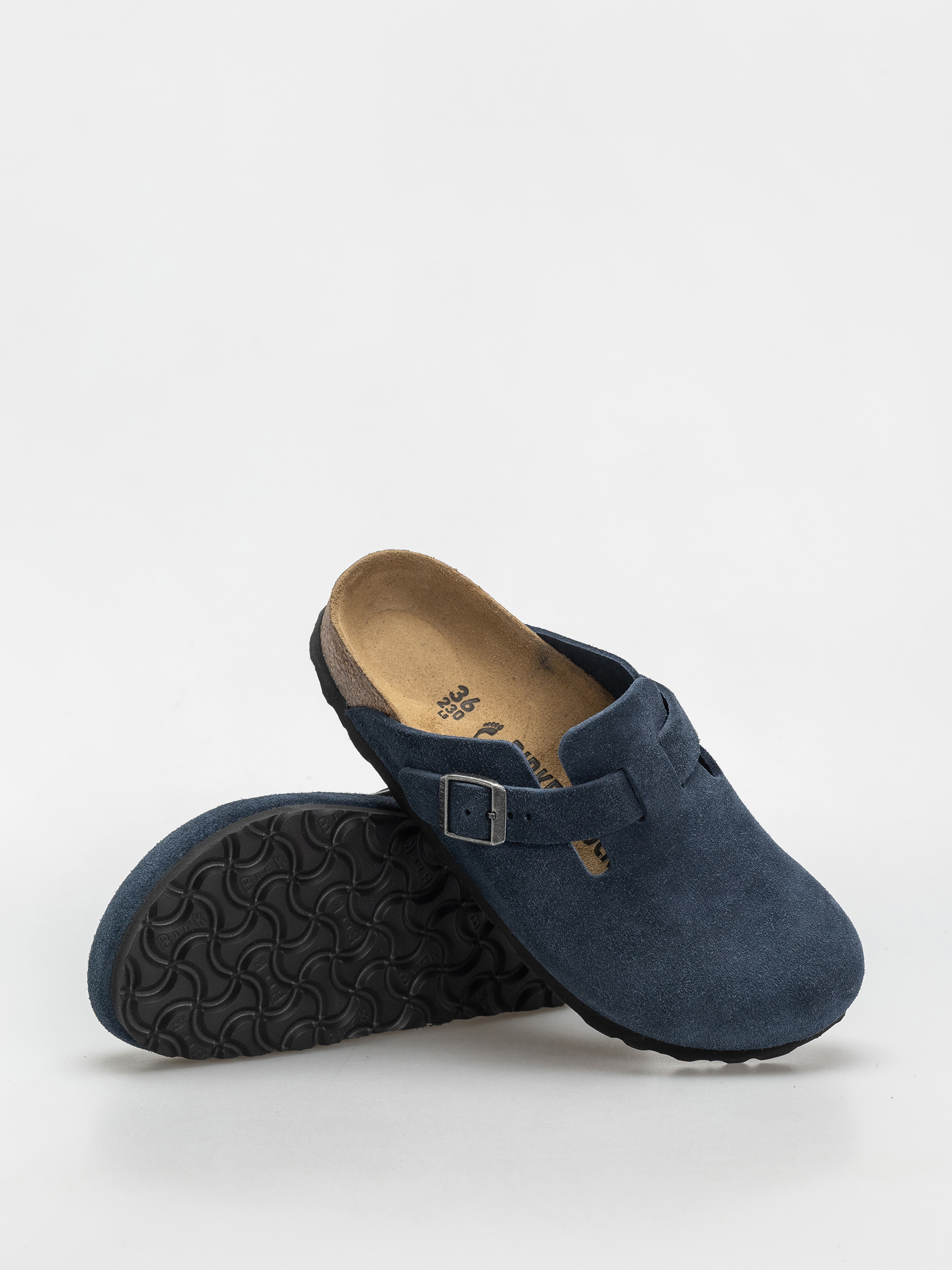 Шльопанці Birkenstock Boston Suede Leather Narrow Wmn (new navy)