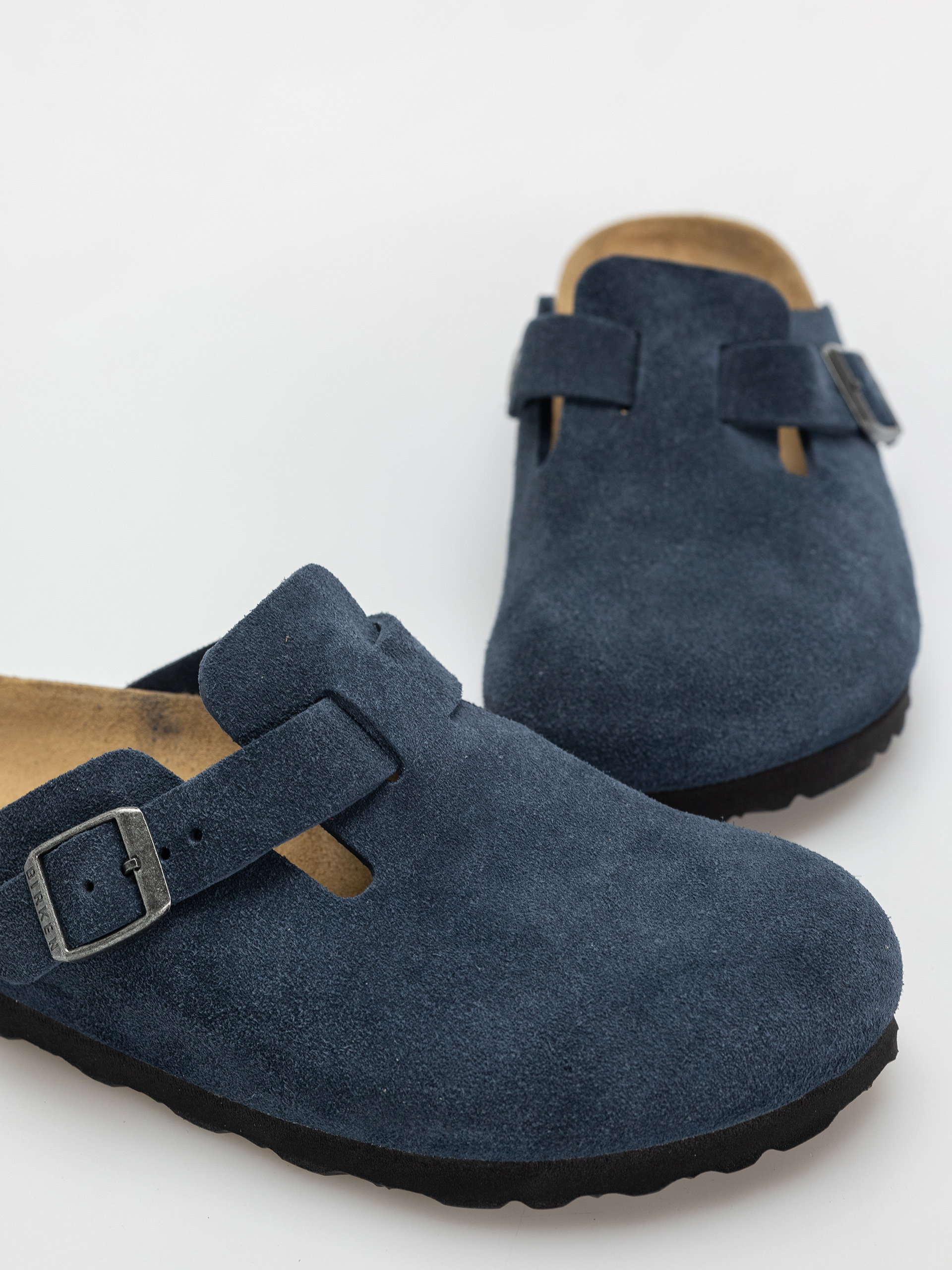 Шльопанці Birkenstock Boston Suede Leather Narrow Wmn (new navy)