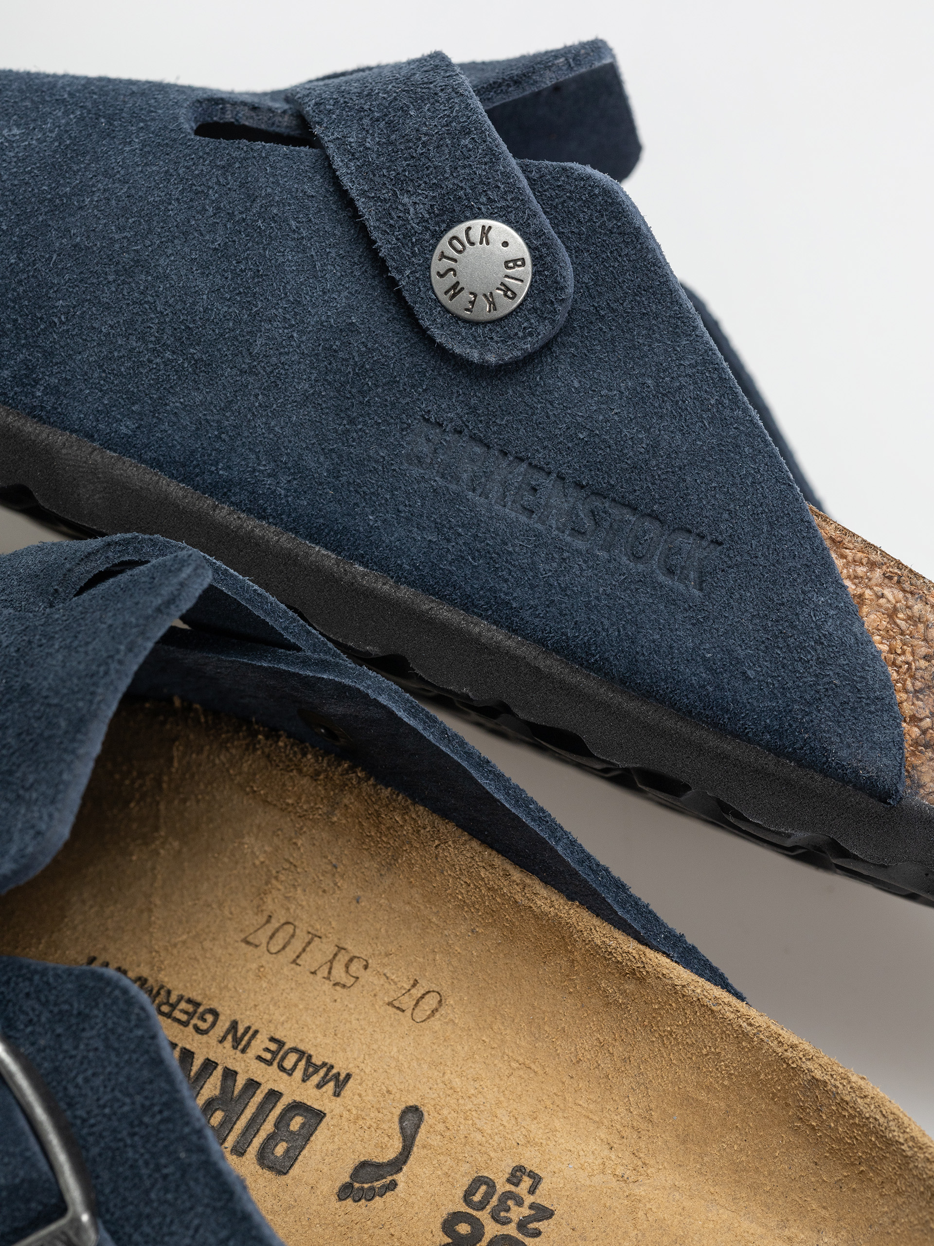 Шльопанці Birkenstock Boston Suede Leather Narrow Wmn (new navy)