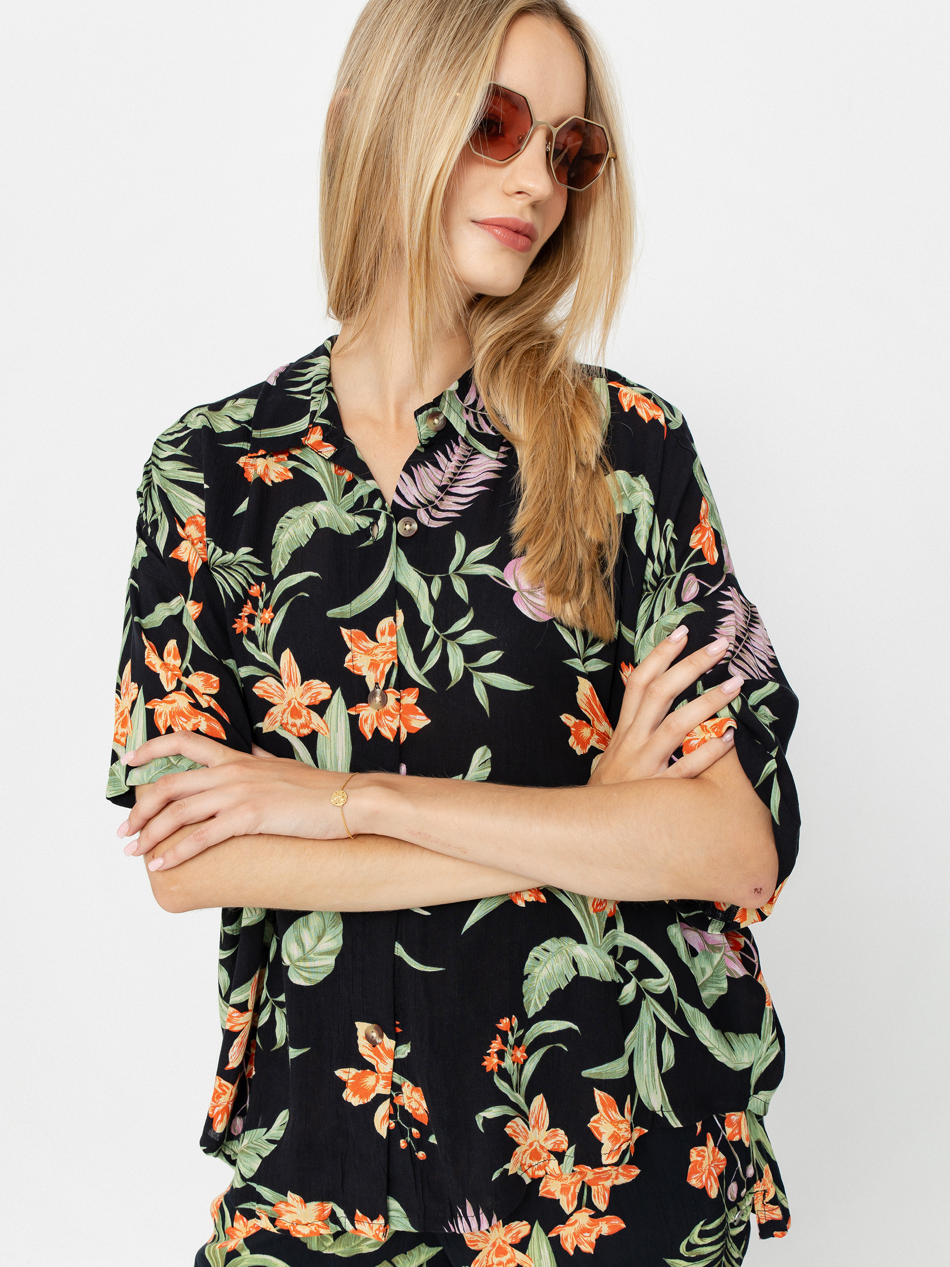 Сорочка Roxy Beach Nostalgia Crinkle Wmn (anthracite island escape)