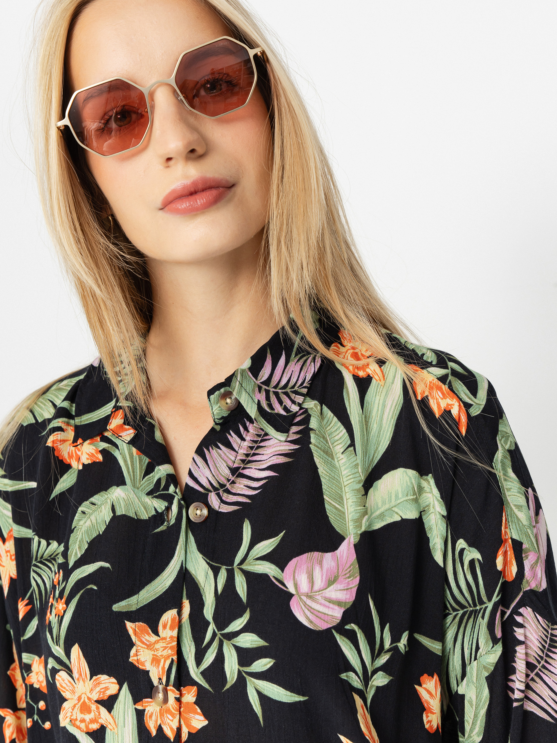 Сорочка Roxy Beach Nostalgia Crinkle Wmn (anthracite island escape)