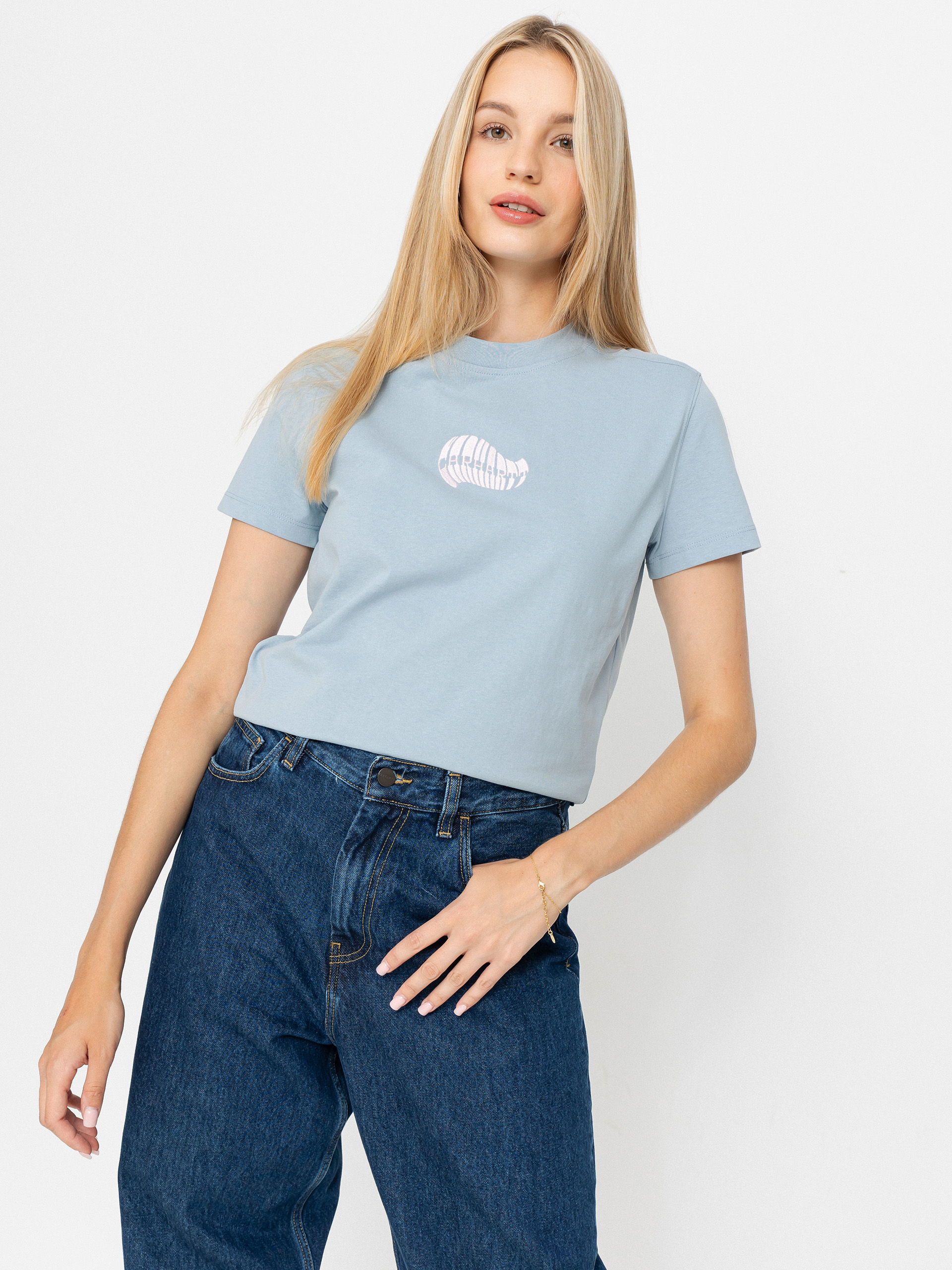 Футболка Carhartt WIP Psshh Wmn (blue fog/air pink)