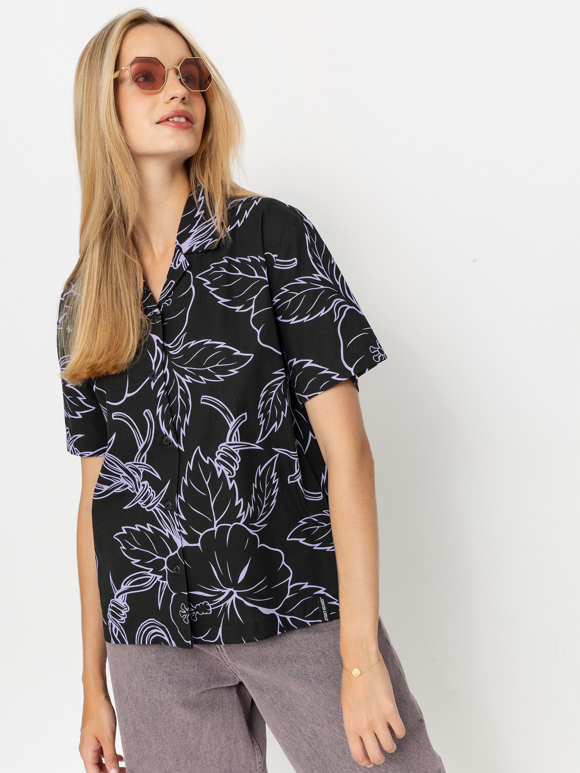 Сорочка Santa Cruz Mono Cabana Shirt Wmn (black/lavender)