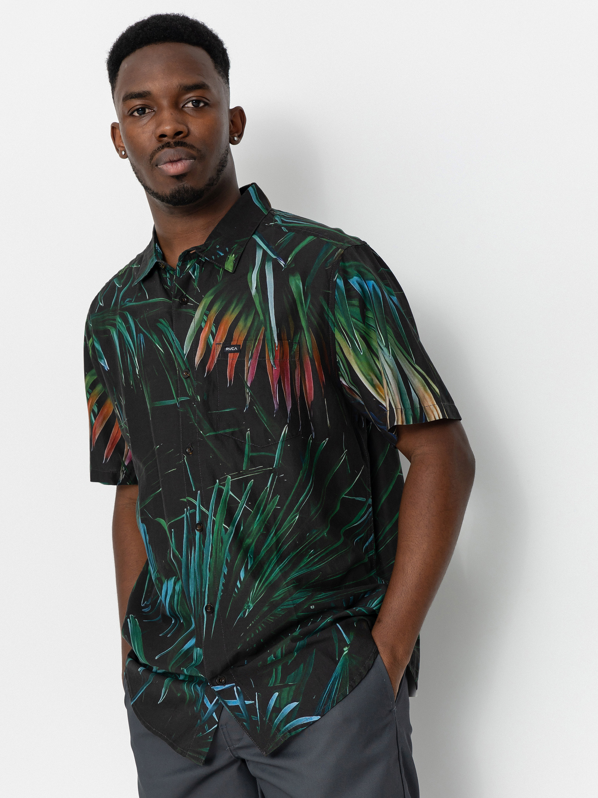 Сорочка RVCA Hawaii Palms (black)