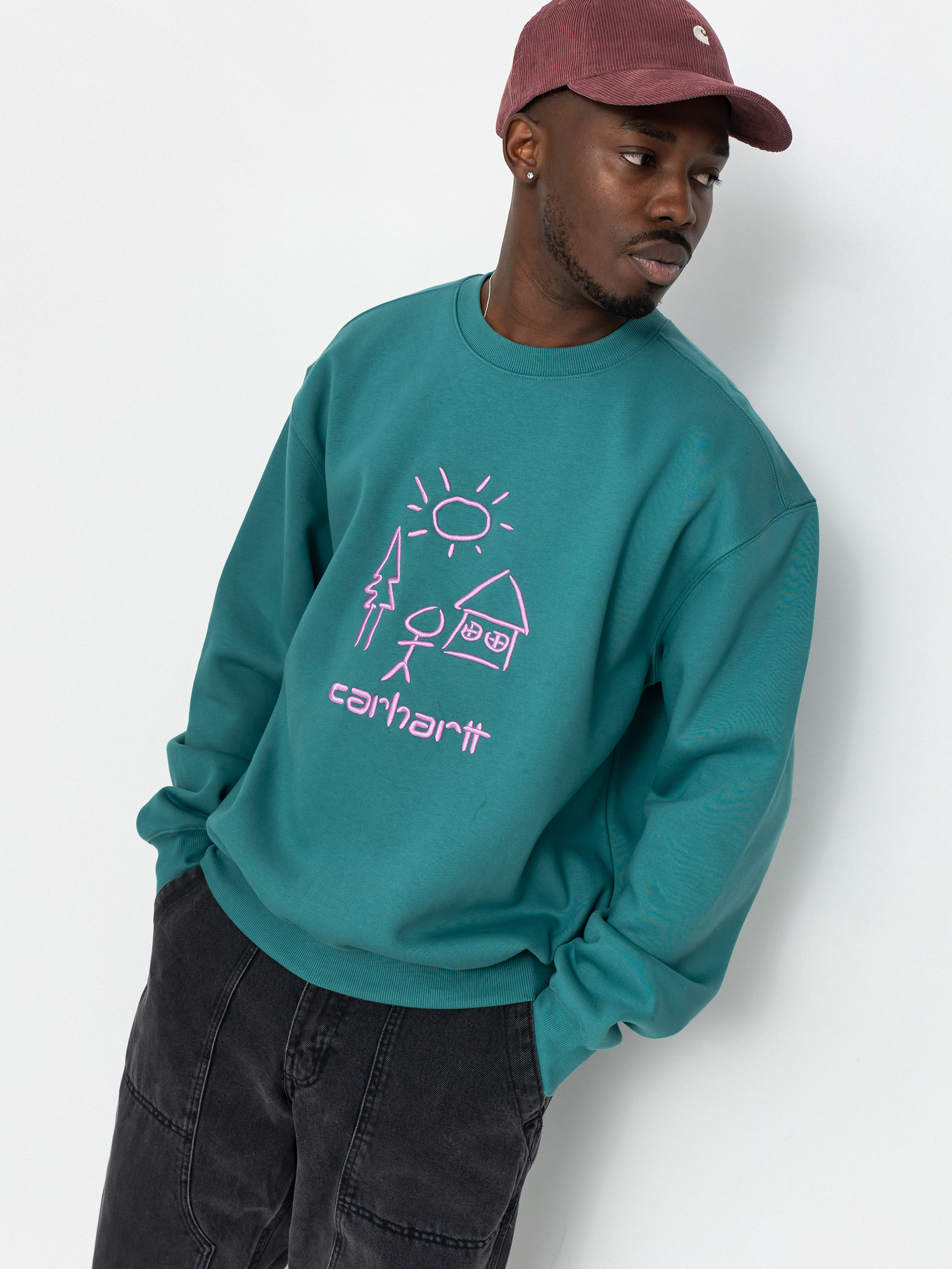 Світшот Carhartt WIP Masterpiece (saguaro/pink)
