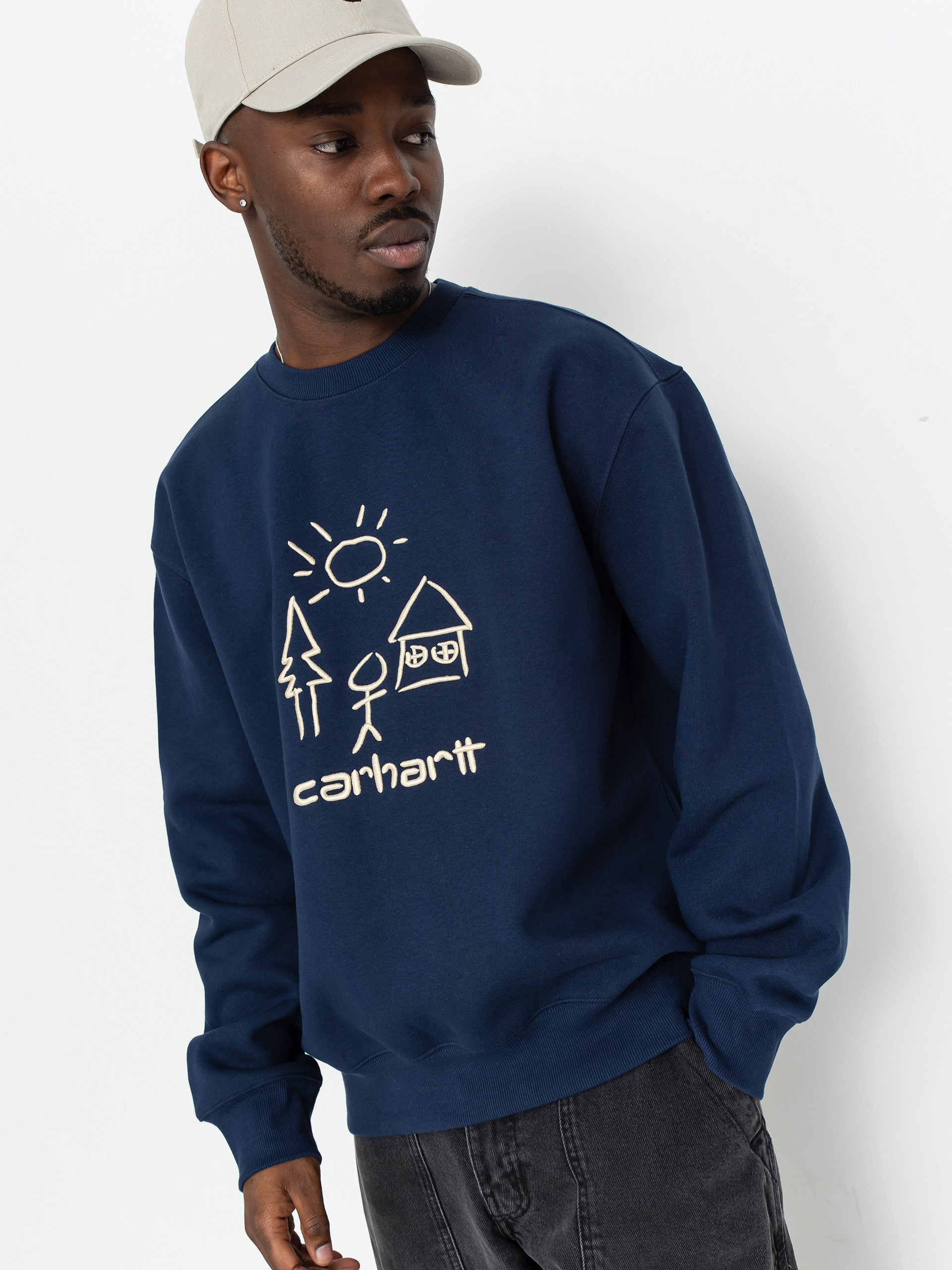 Світшот Carhartt WIP Masterpiece (air force blue/dusty h brown)
