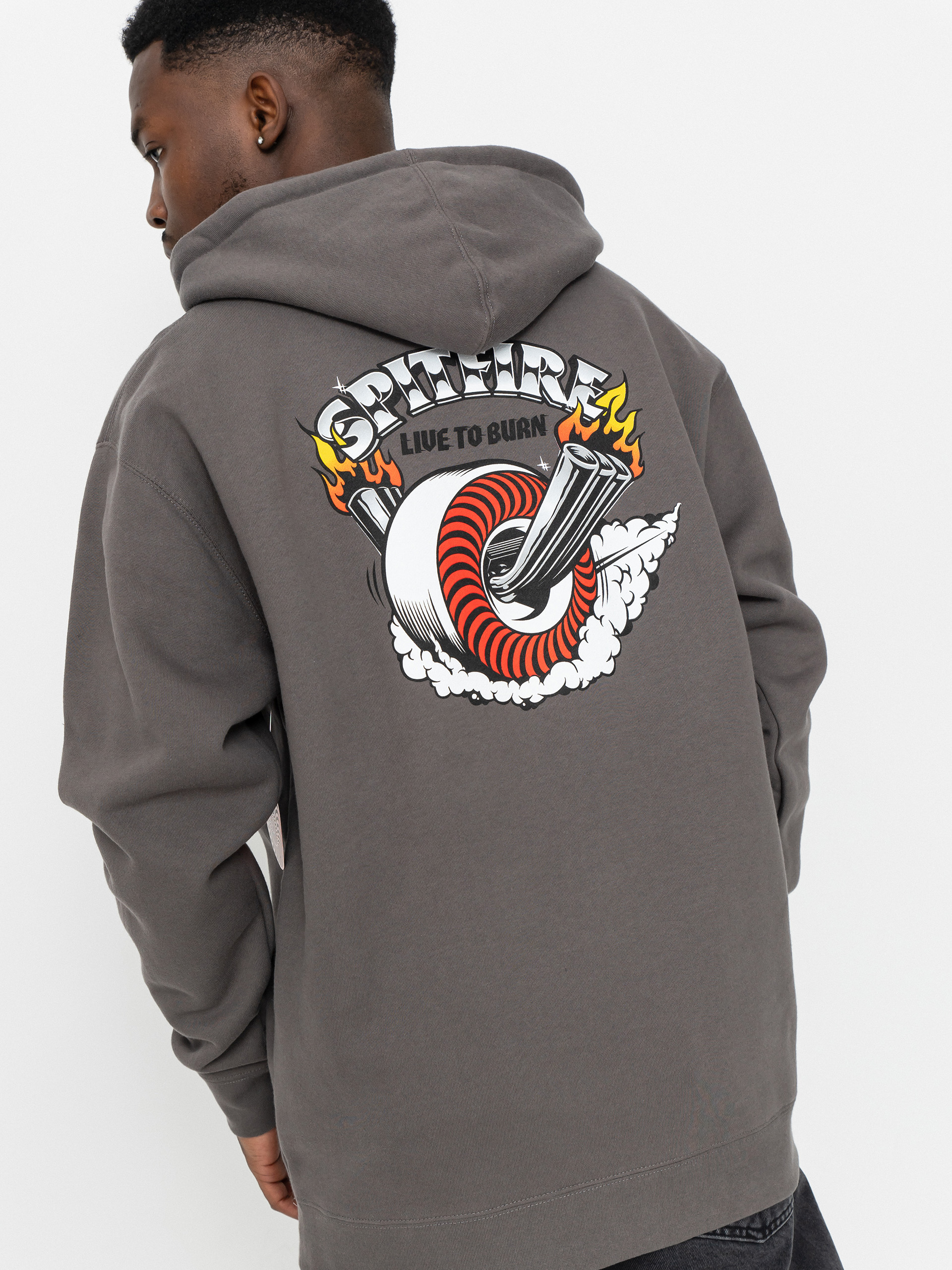 Худі Spitfire Burnout HD (charcoal solid w/multi color prints)