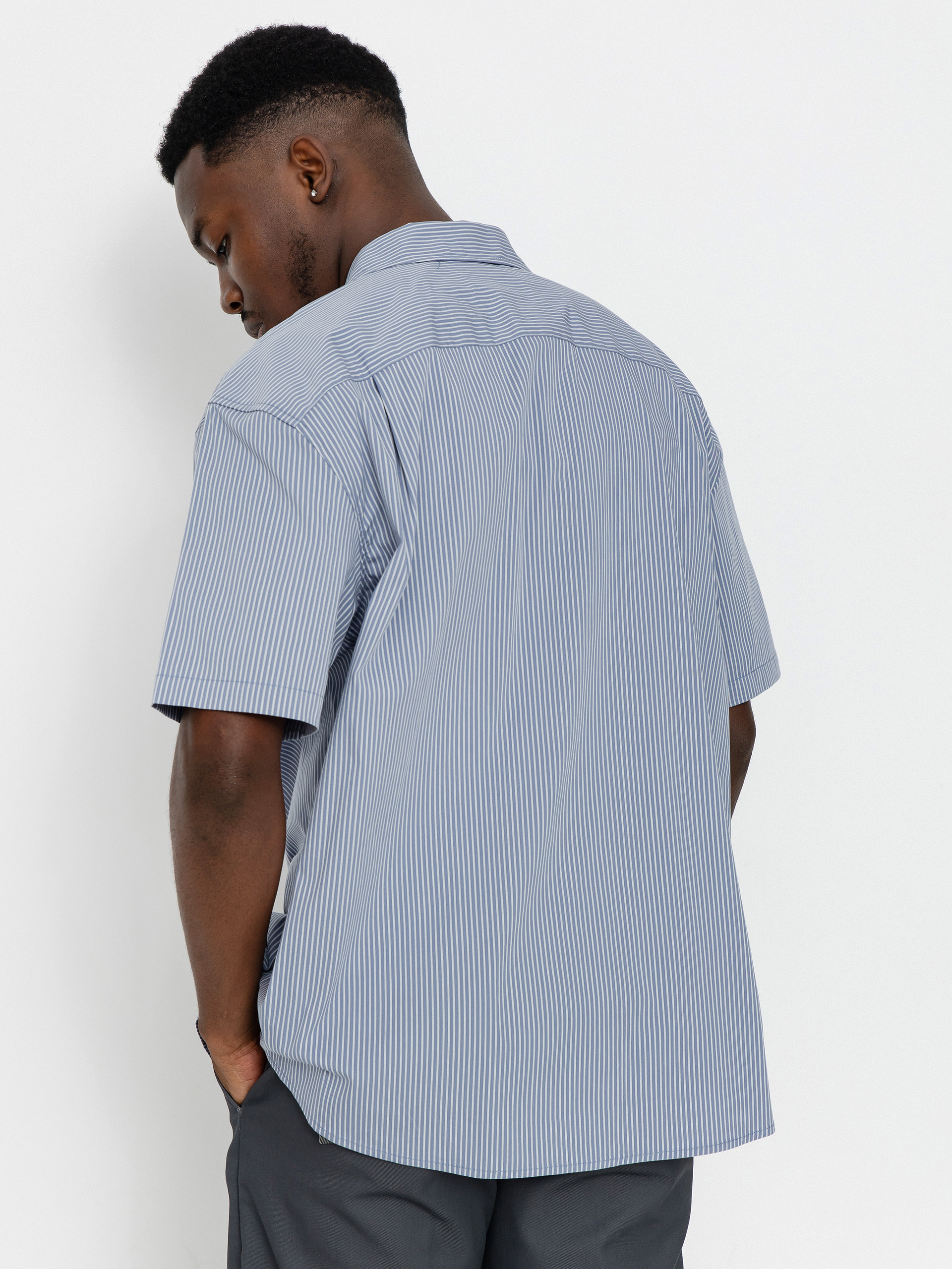 Сорочка Brixton Builders Auto (twilight blue/white stripe)