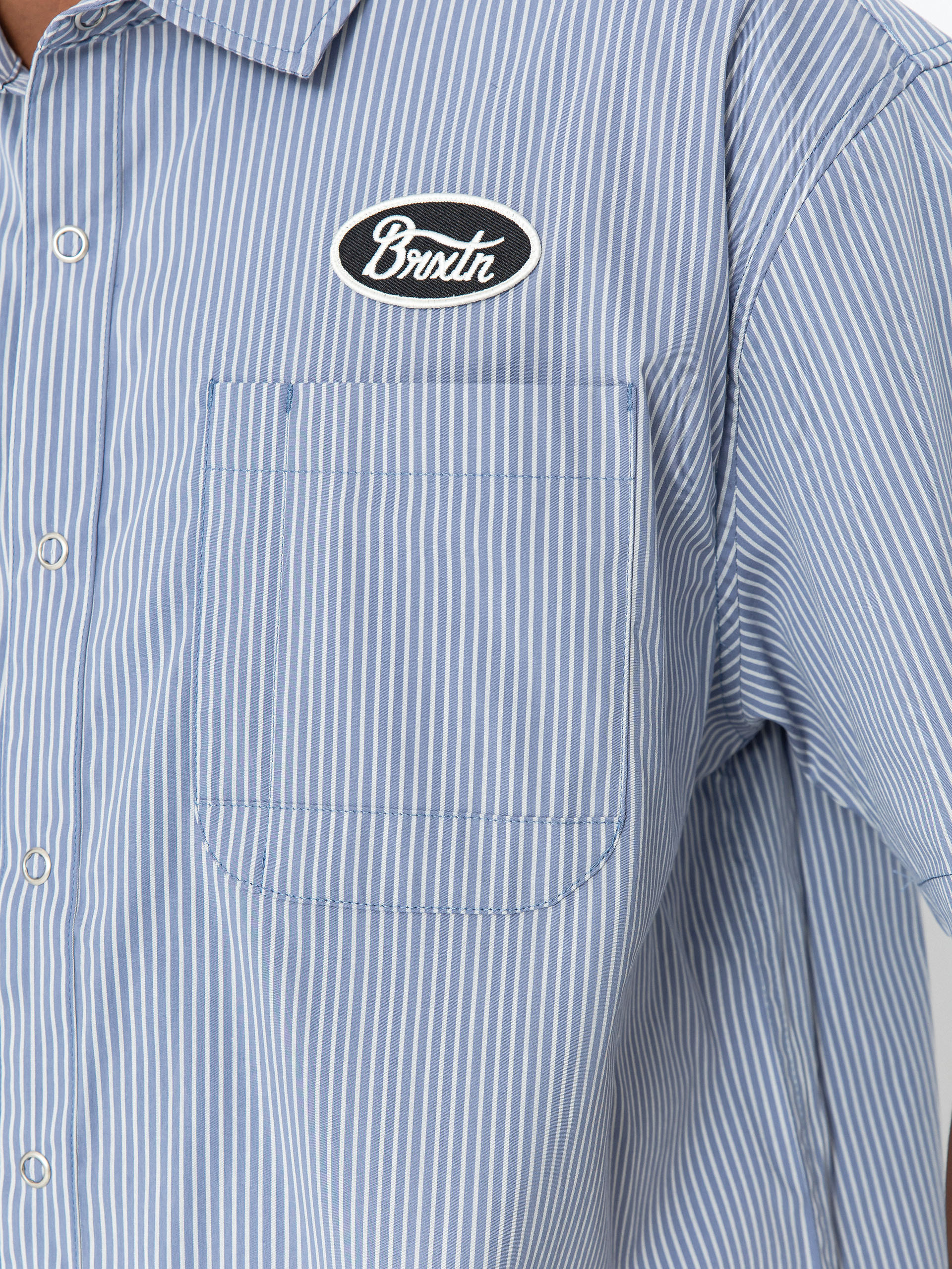 Сорочка Brixton Builders Auto (twilight blue/white stripe)