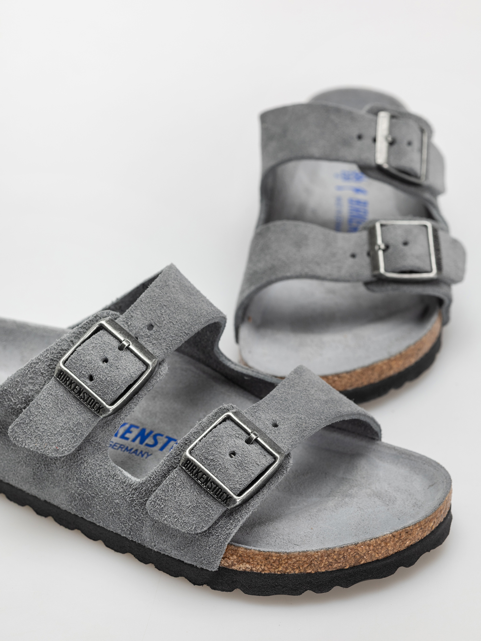 Шльопанці Birkenstock Arizona Suede Leather Narrow Wmn (basalt gray)