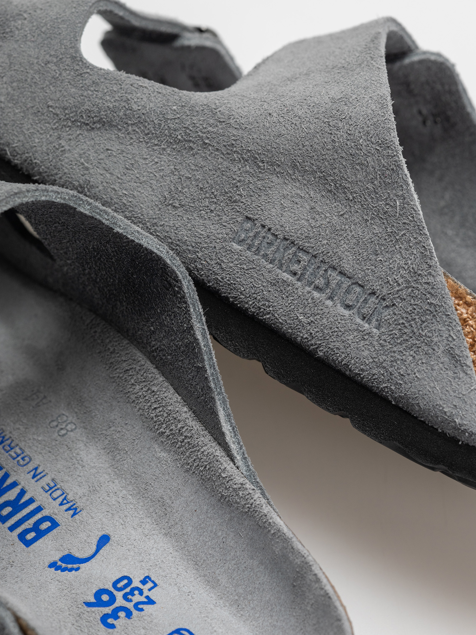 Шльопанці Birkenstock Arizona Suede Leather Narrow Wmn (basalt gray)