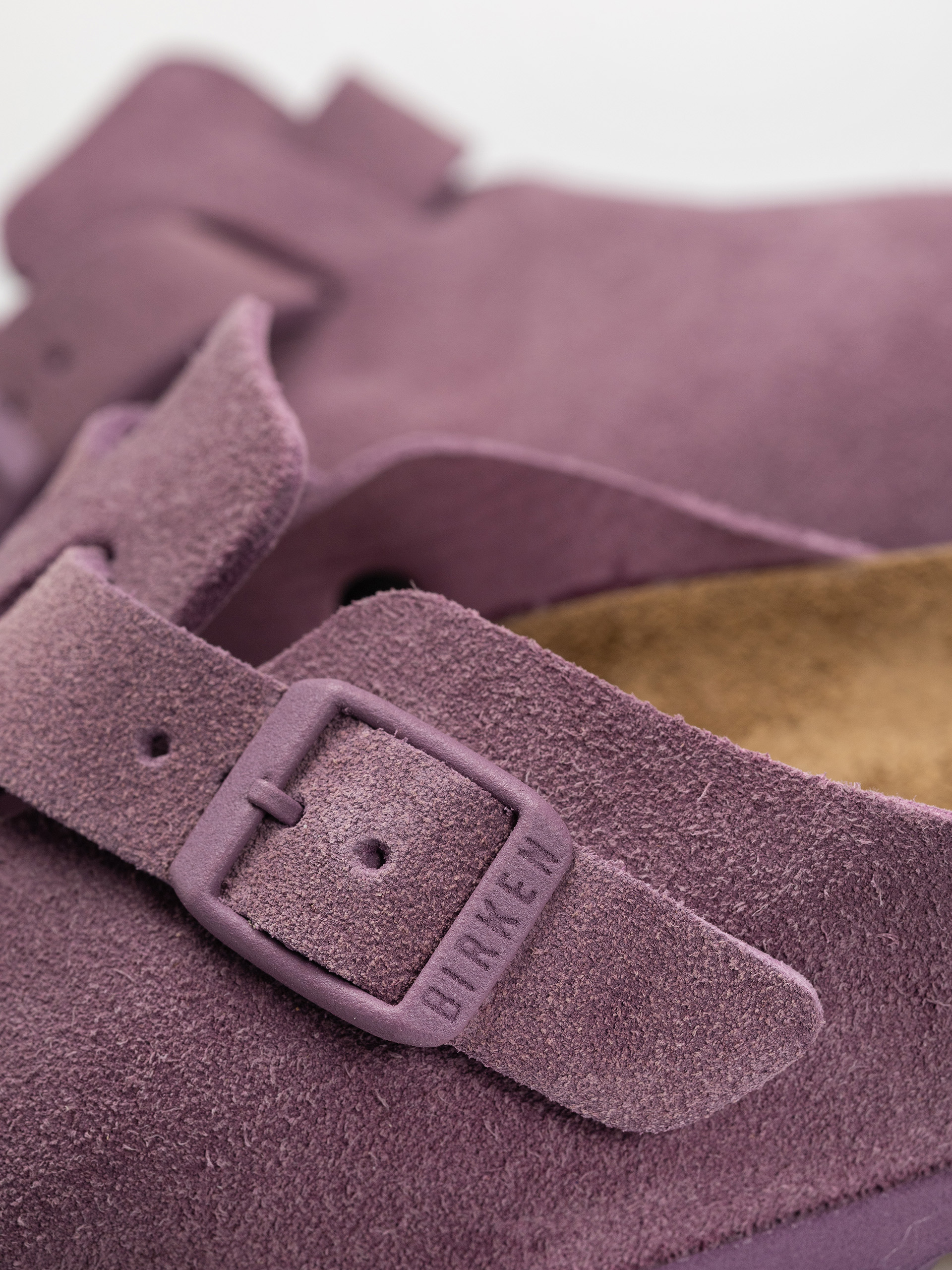 Шльопанці Birkenstock Boston Suede Leather Narrow Wmn (mauve)