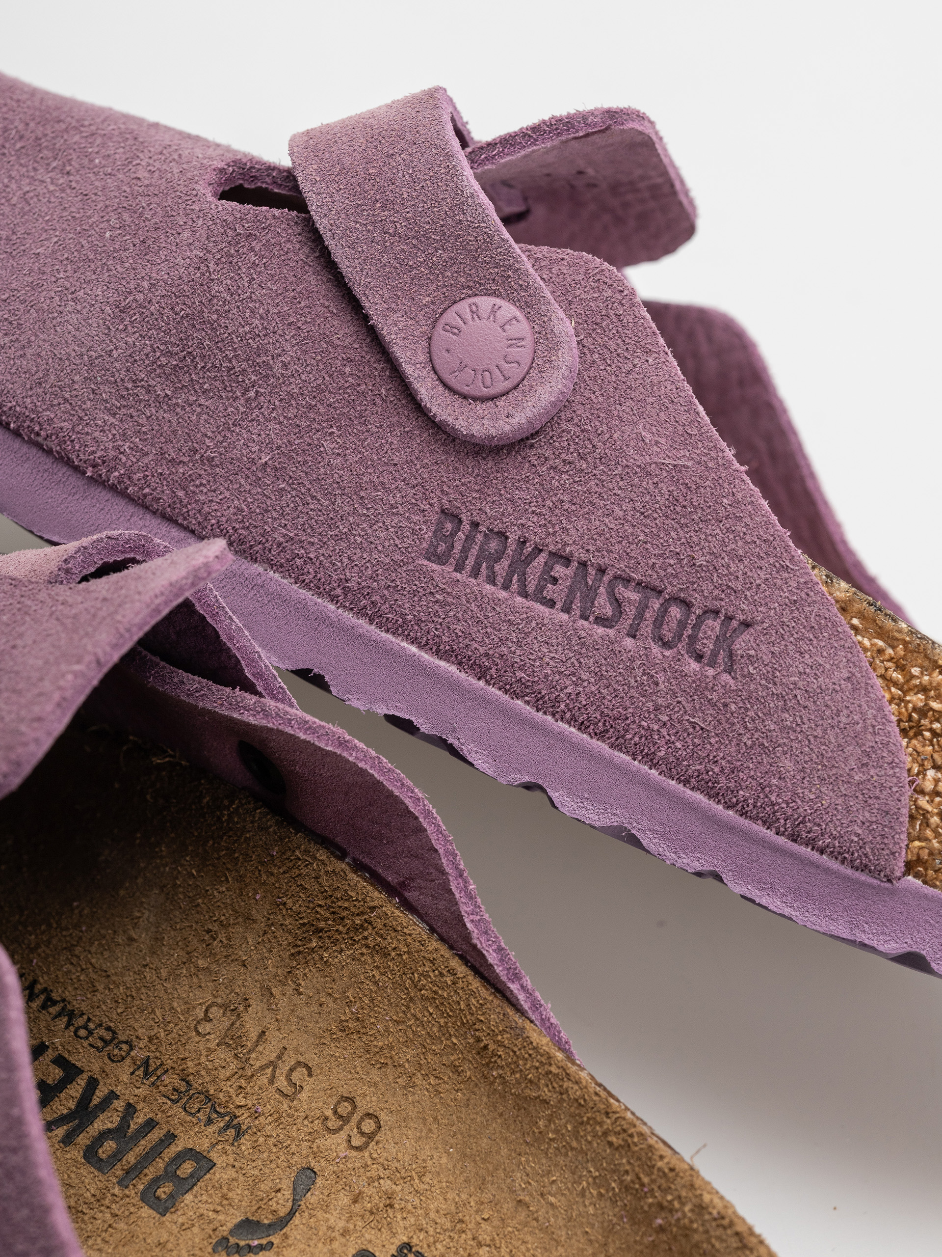 Шльопанці Birkenstock Boston Suede Leather Narrow Wmn (mauve)