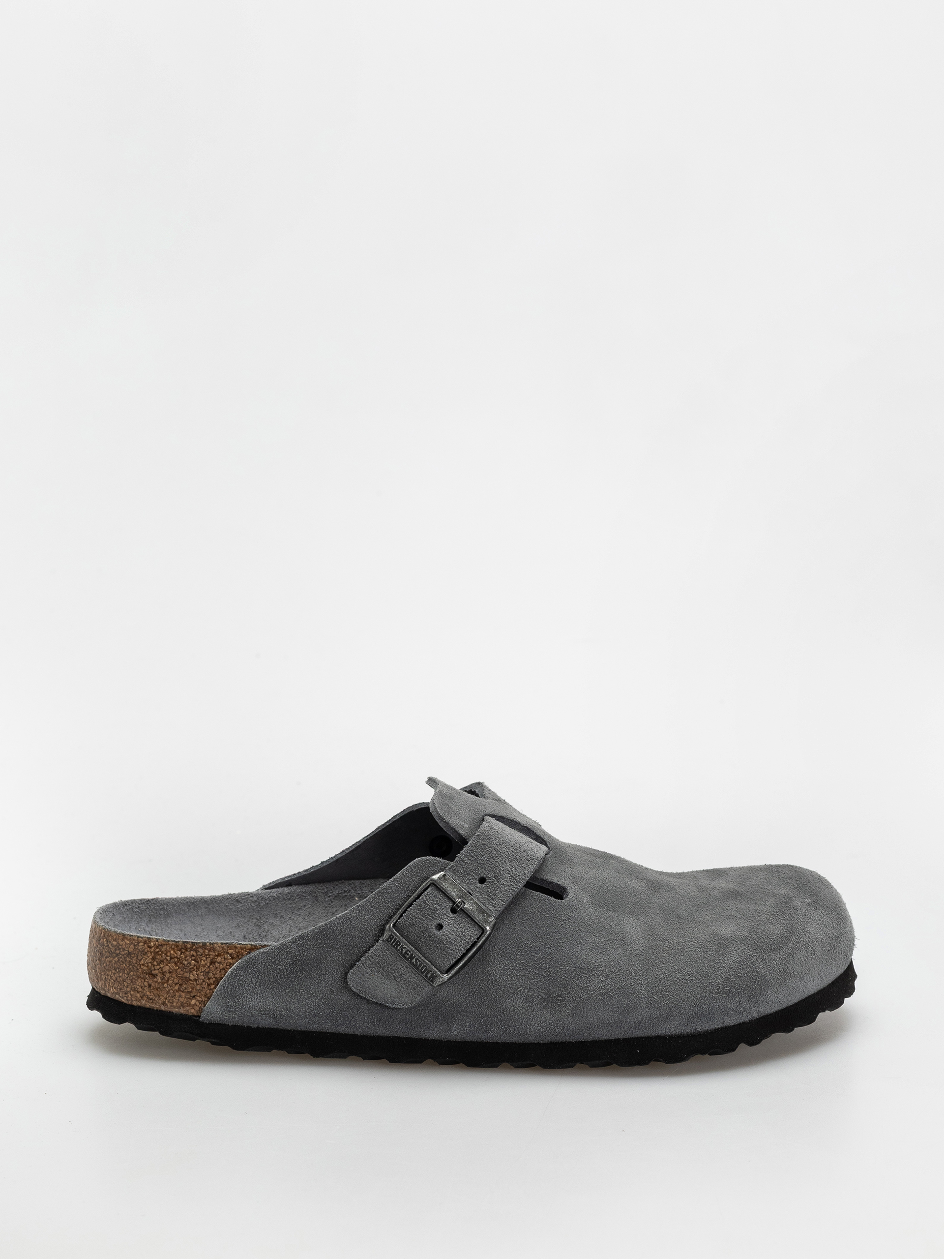 Шльопанці Birkenstock Boston SFB Suede Leather Regular - сірий